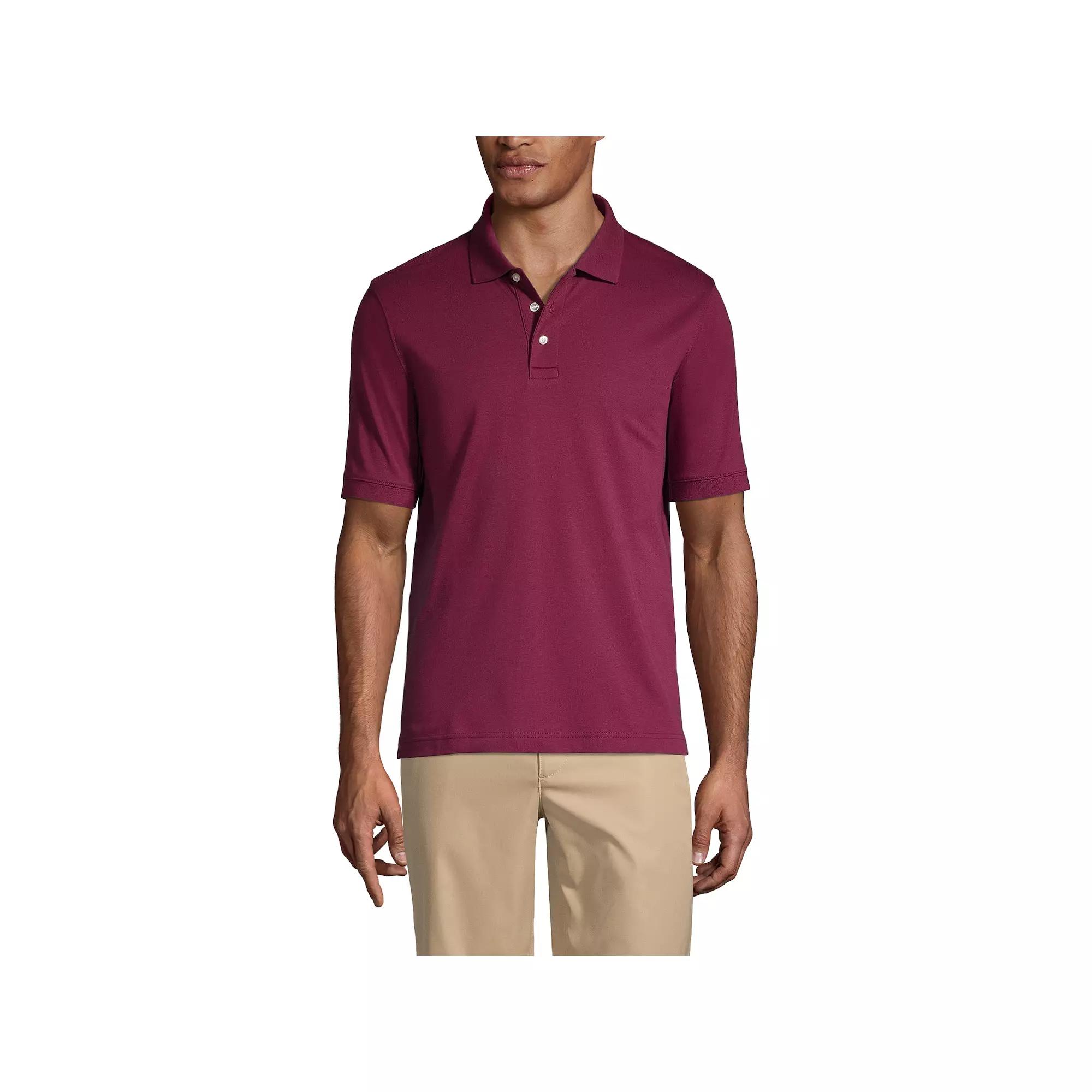 Men's Lands' End Short Sleeve Interlock Polo Shirt,  Product Image