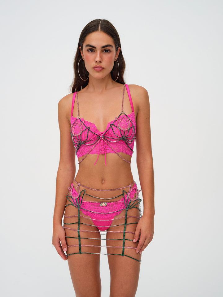 Tulip Rhinestone Bralette — Pink Product Image