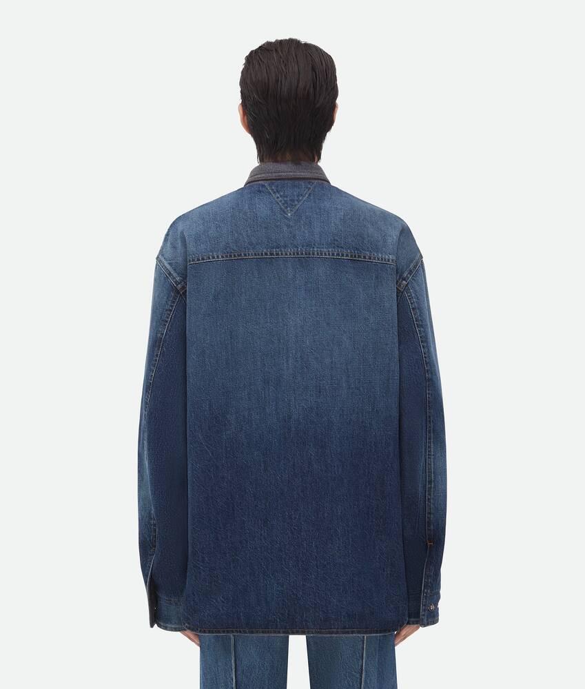 Men's Reversible Wool Denim Jacket in Mid blue/grey melange Product Image
