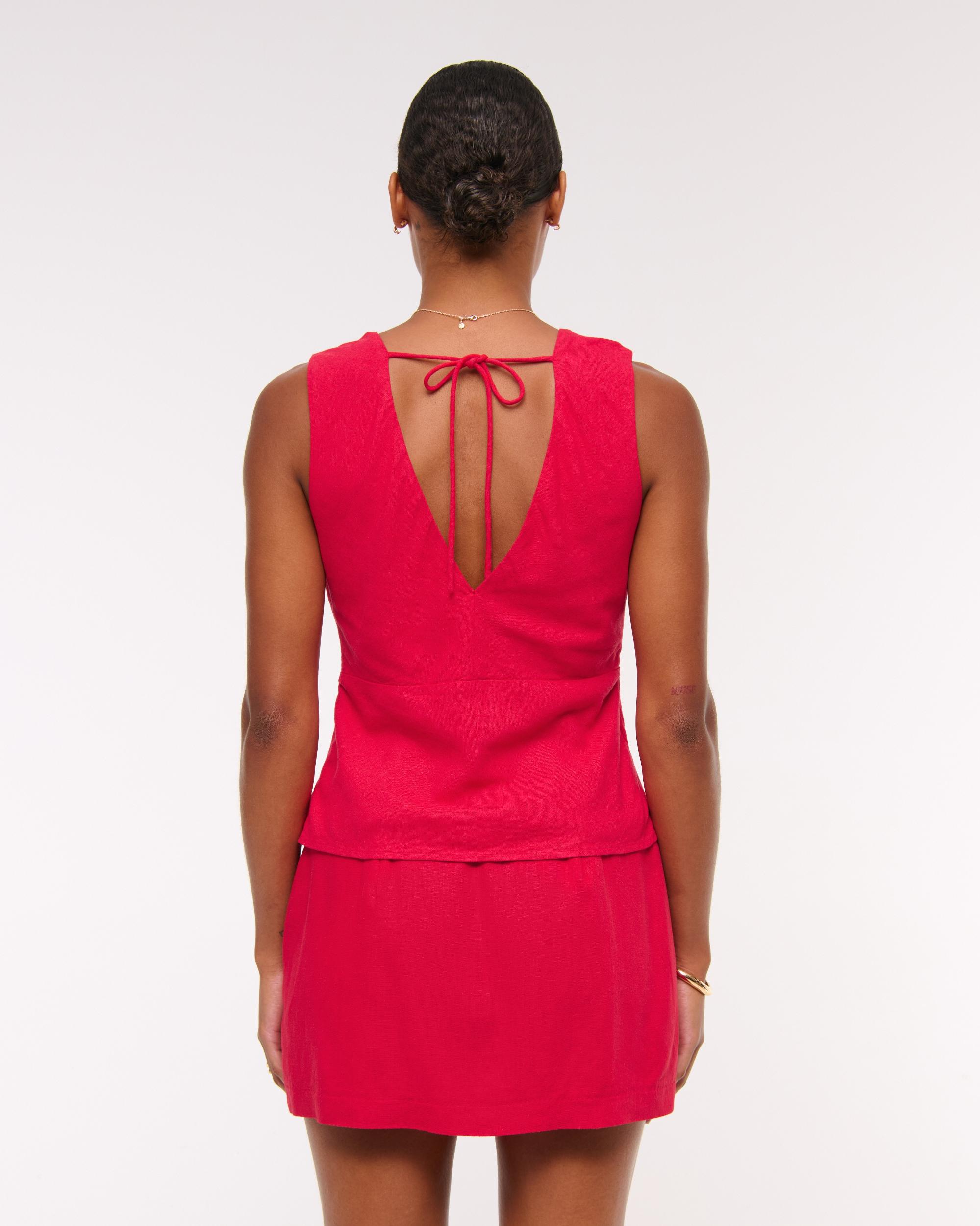 The A&F Scarlett Curve Love Linen-Blend Mini Skort Product Image