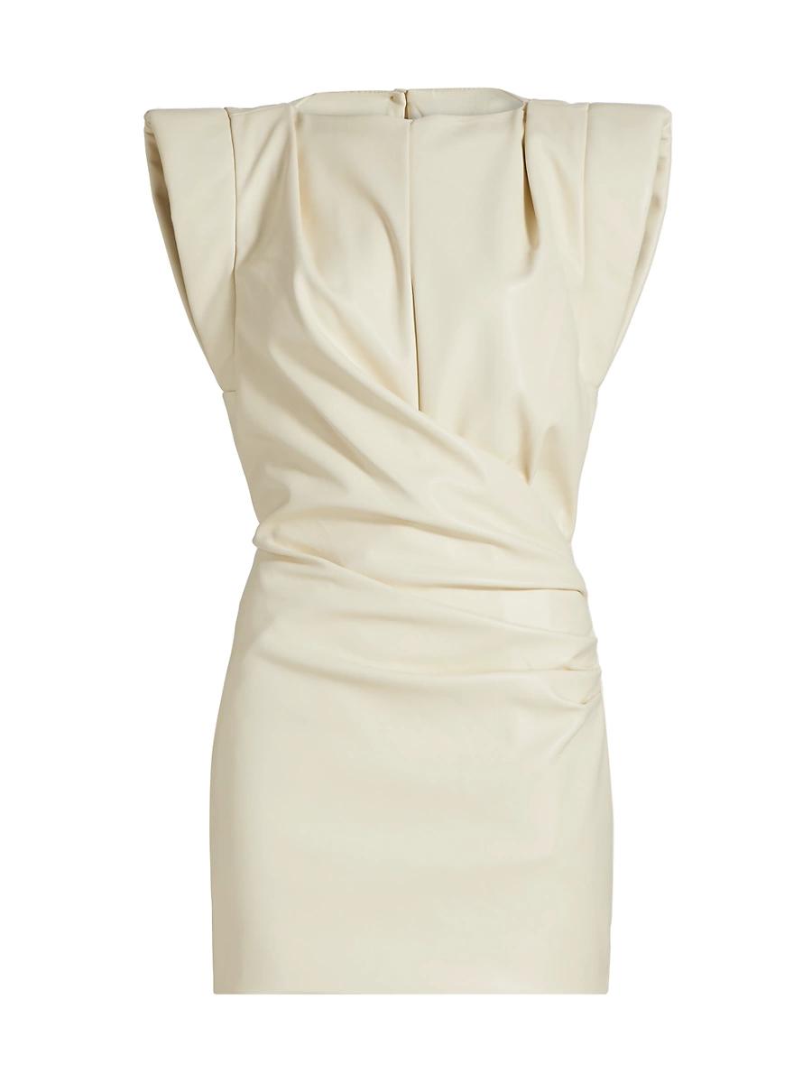 Womens Dila Faux-Leather Cap-Sleeve Minidress Product Image