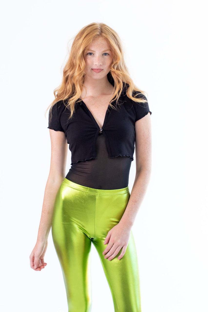 Black Mesh V Neck Cami Bodysuit Product Image