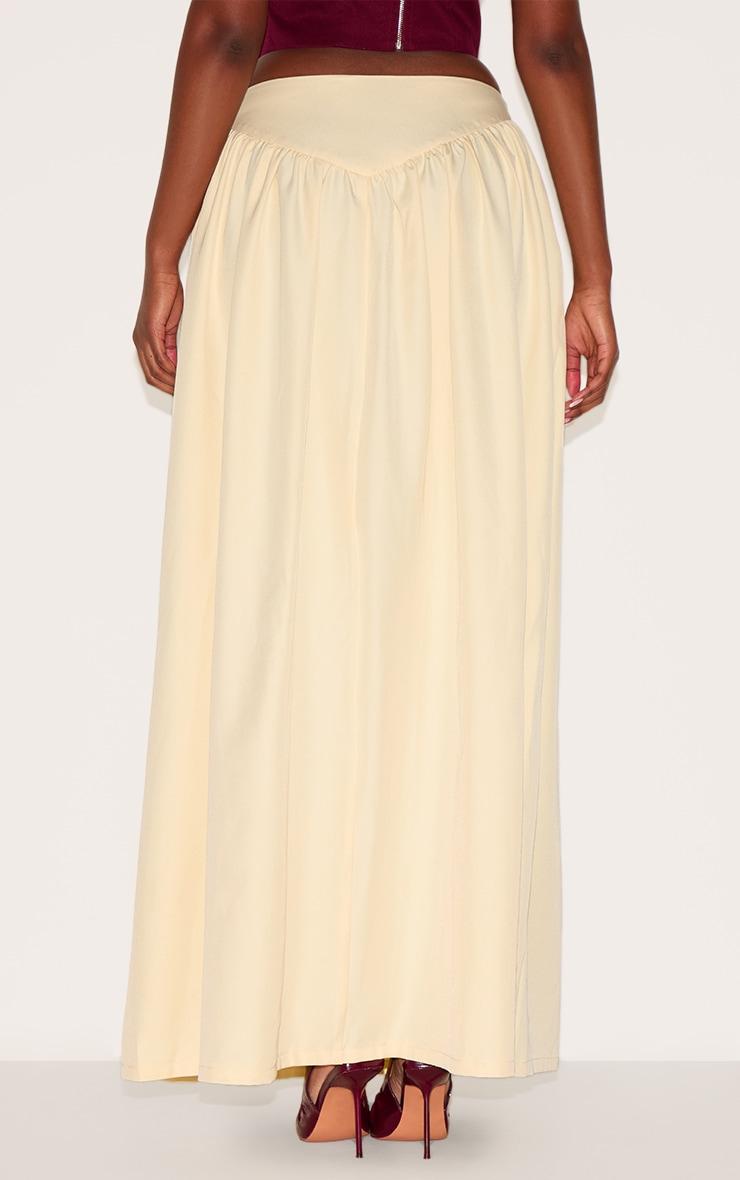 Almond Dipped Waist Structured A Line Maxi Skirt Product Image