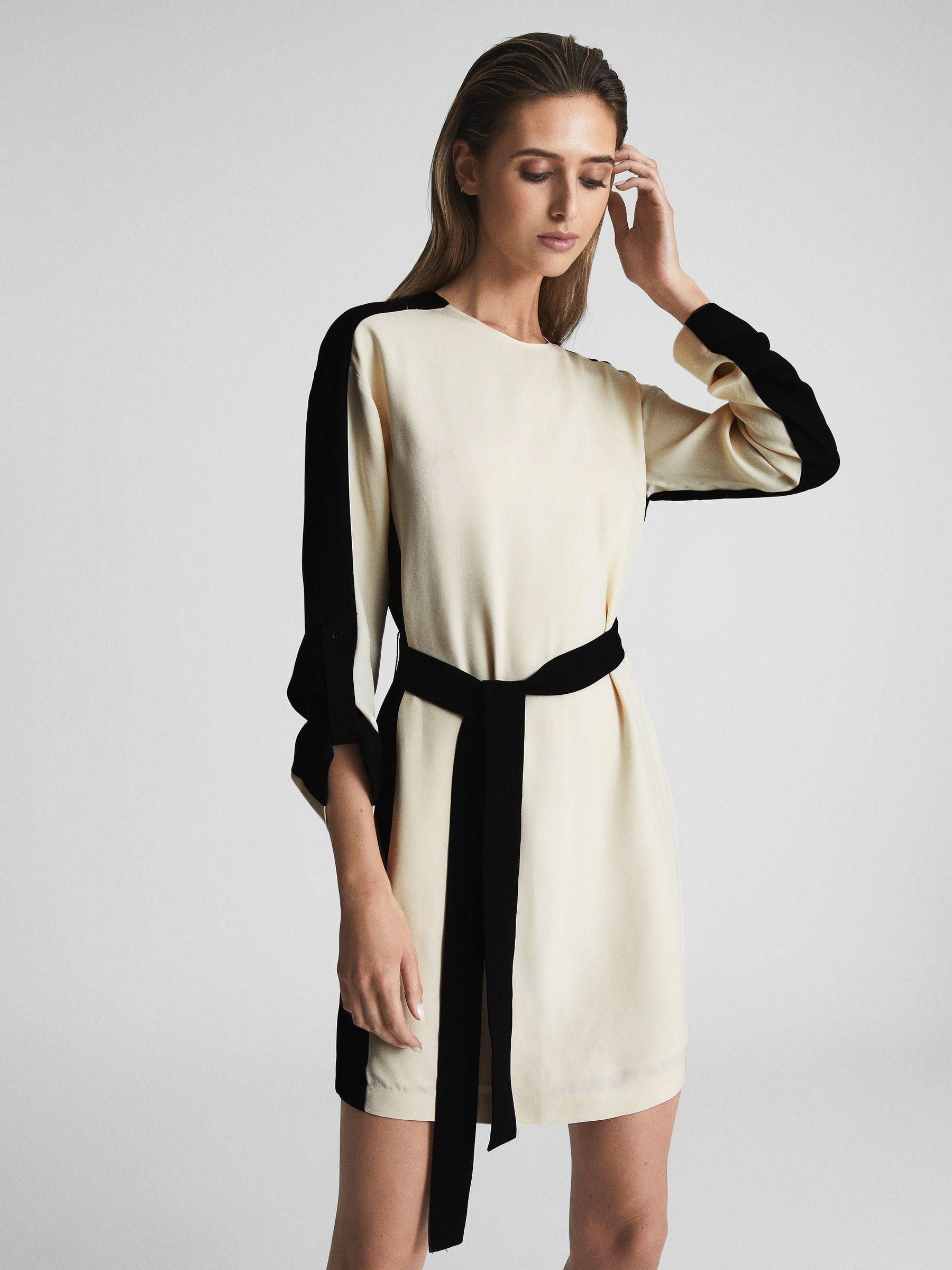 Colourblock Mini Dress in Neutral Product Image