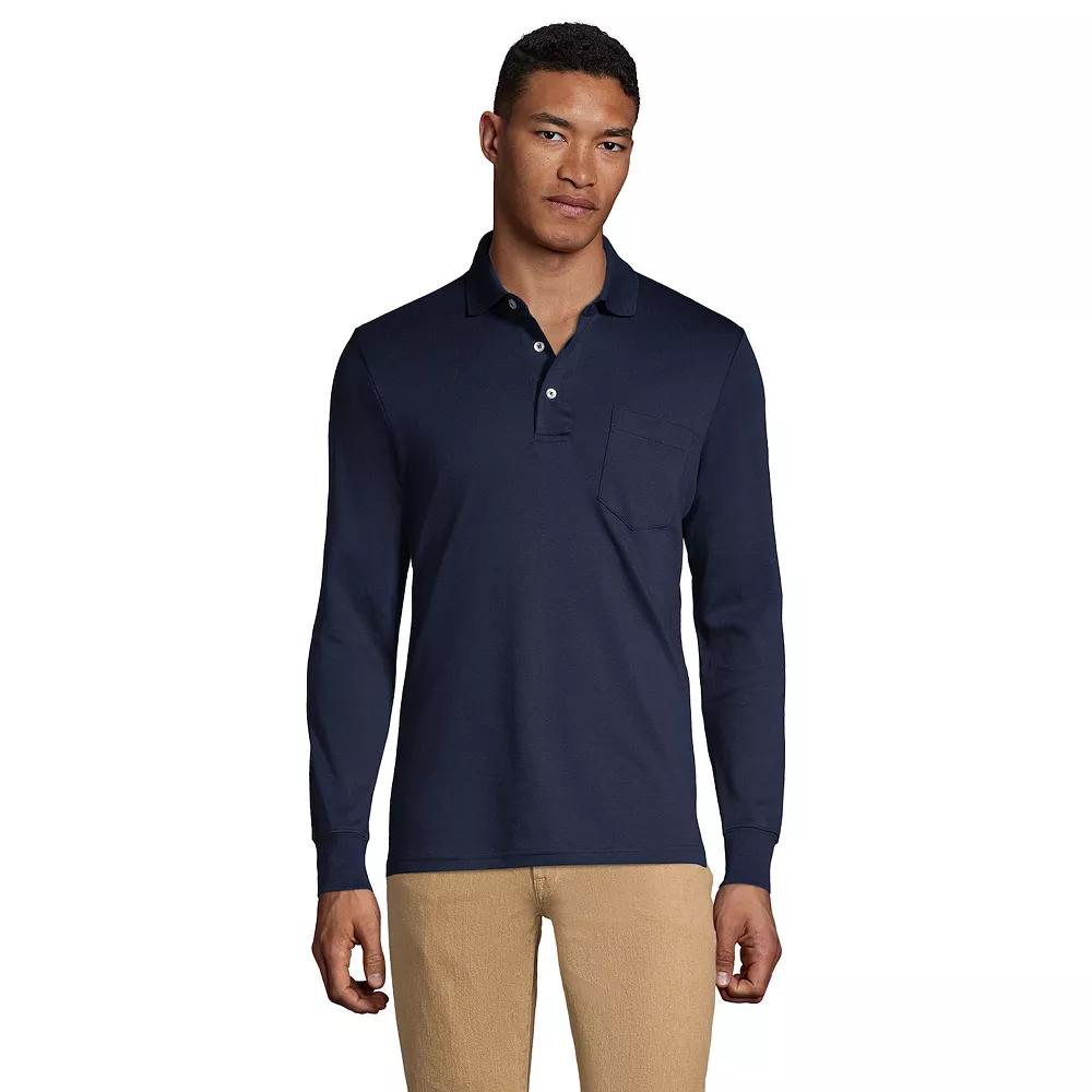 Men's Lands' End Classic-Fit Super Soft Supima Pocket Polo,  Product Image