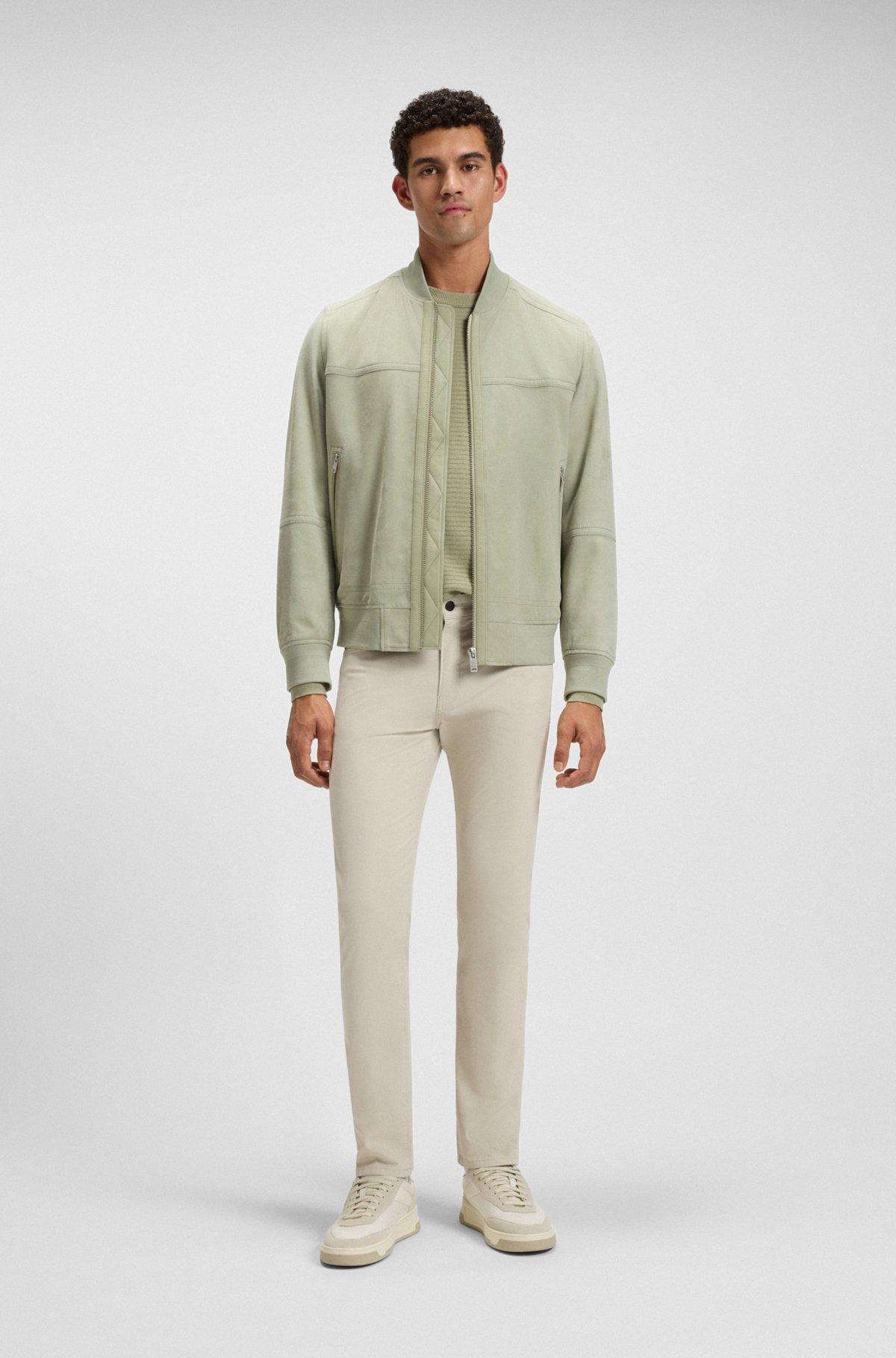 BOSS - Slim-fit pants in washed stretch cotton - Light Beige Product Image
