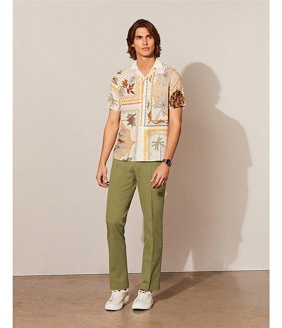 Murano Crocodile World Collection Slim Fit Placed Bandana Print Short Sleeve Woven Camp Shirt Product Image