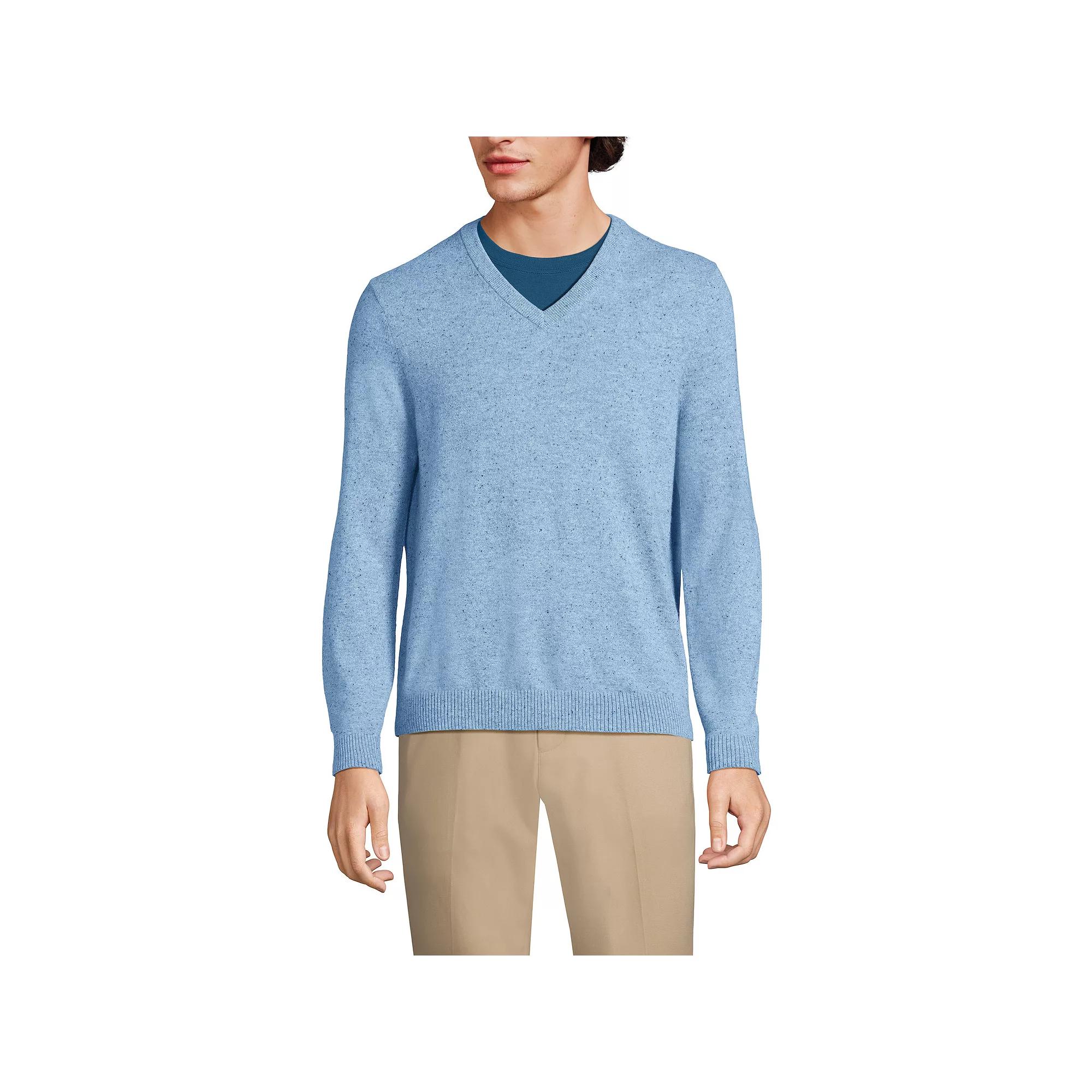 Big & Tall Lands' End Fine-Gauge Cashmere V-neck Sweater, Men's,  Product Image