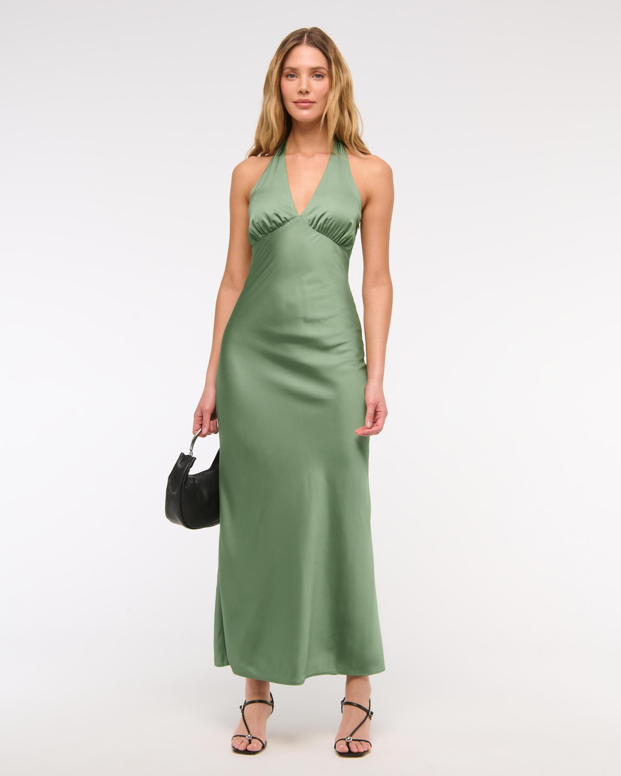 The A&F Julia Slip Halter Maxi Dress Product Image