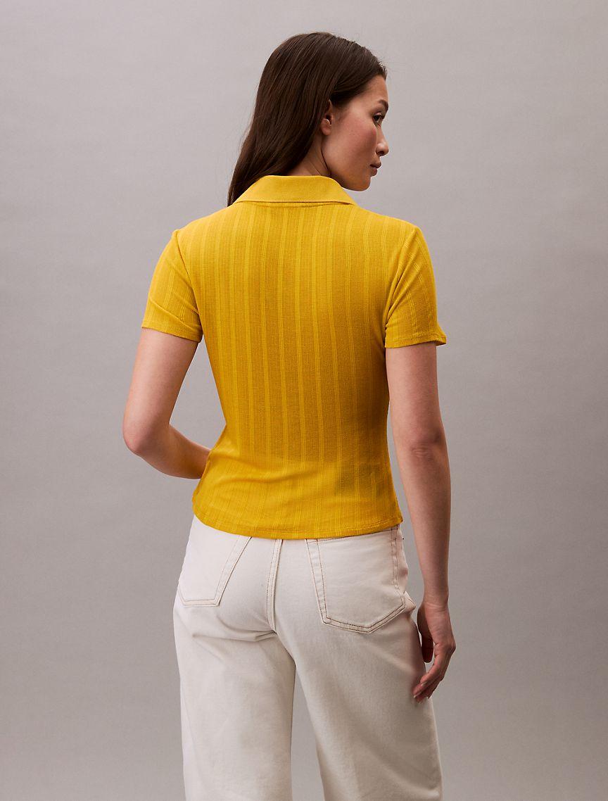 Pointelle Slim Polo Shirt  Product Image