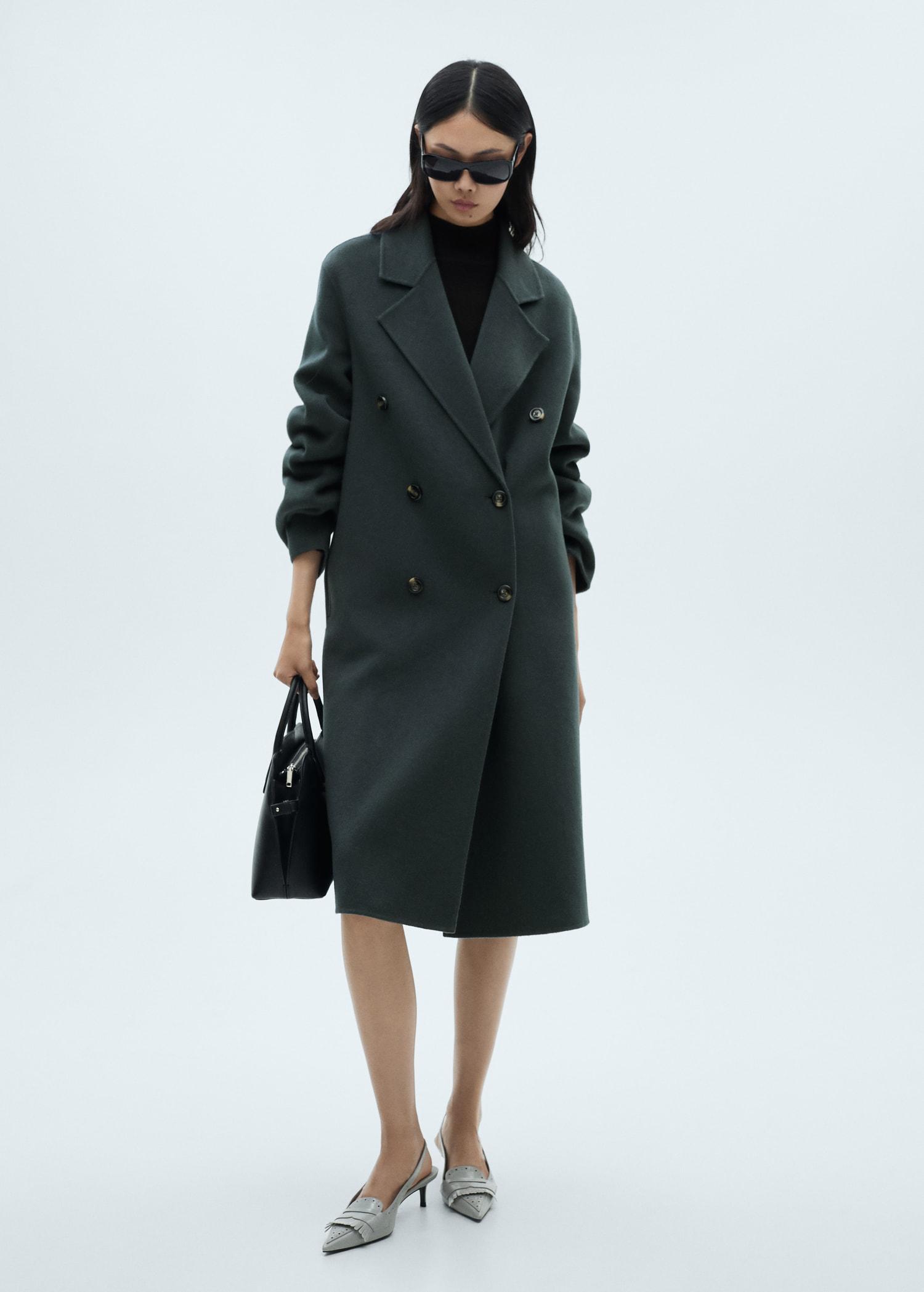 Handmade oversized wool coat - Women | MANGO USA Product Image