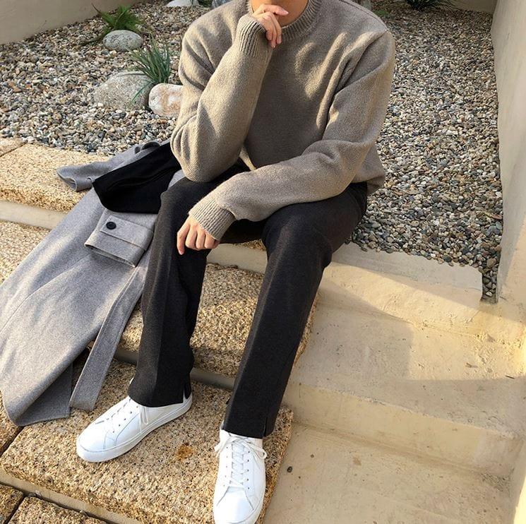 RT No. 3338 WOOLEN STRAIGHT WIDE DRAPE PANTS Product Image