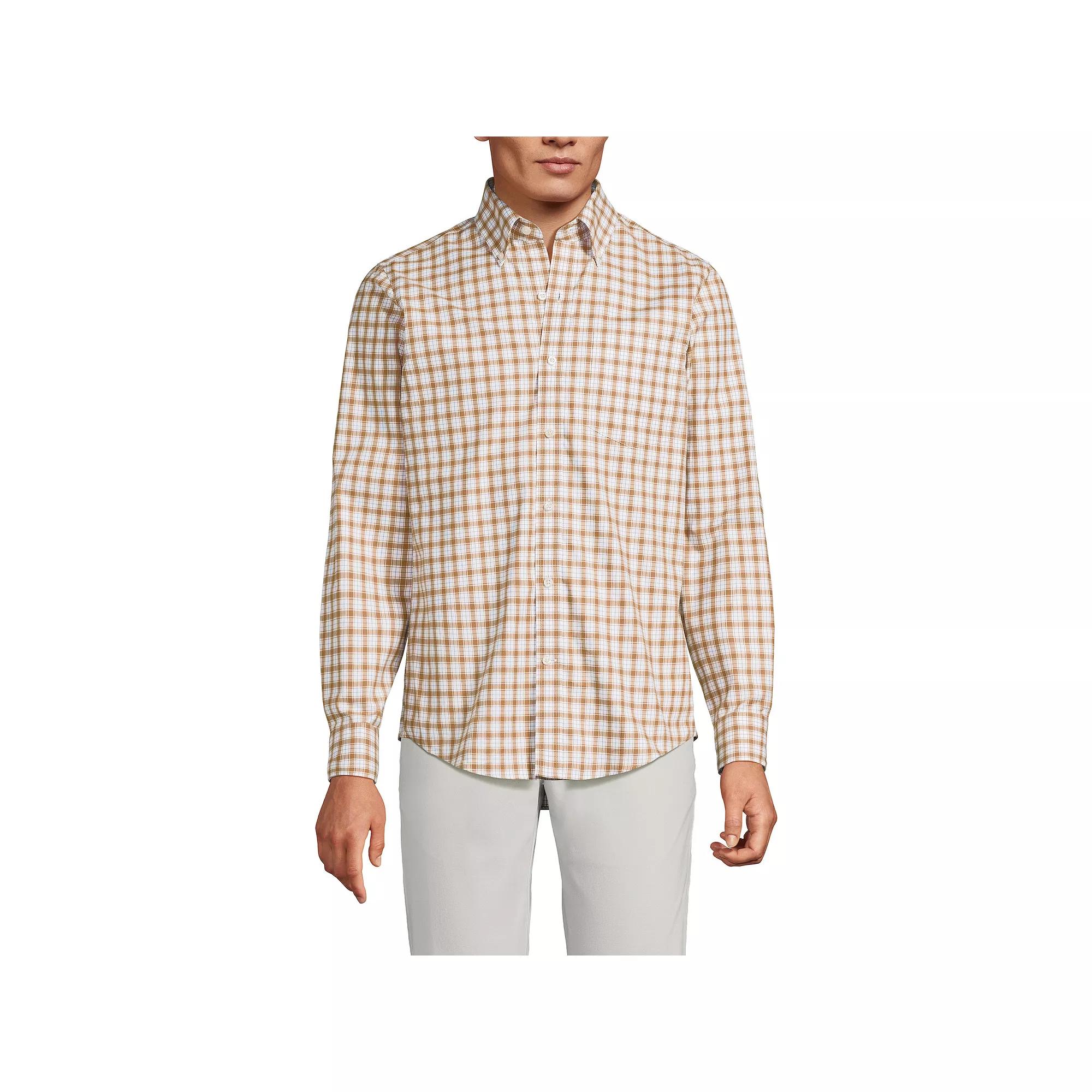 Men's Lands' End Tailored Fit No Iron Twill Long Sleeve Shirt,  Product Image