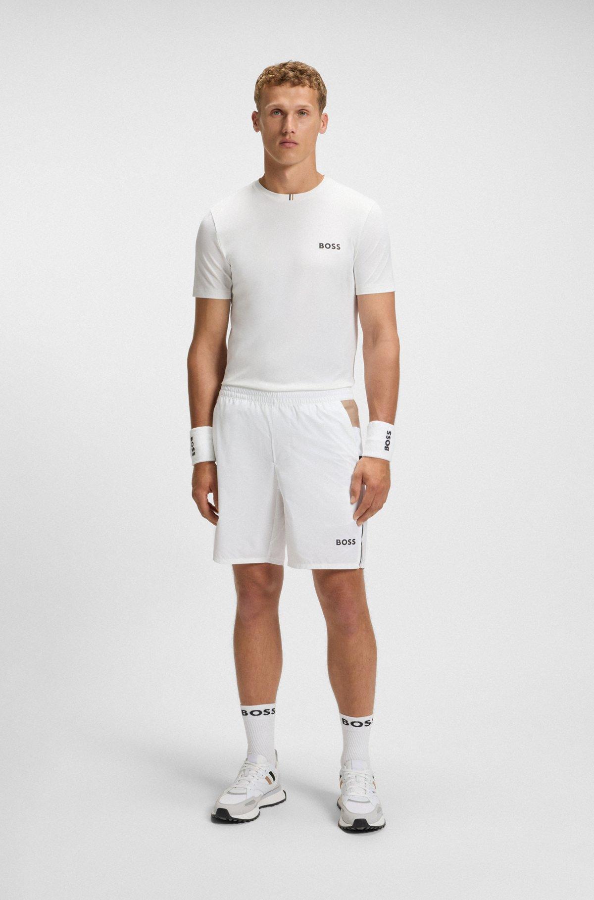 Slim-fit T-shirt in stretch piqué with odor control Product Image