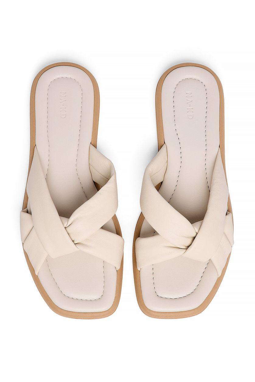 Knotted Leather Slippers Product Image