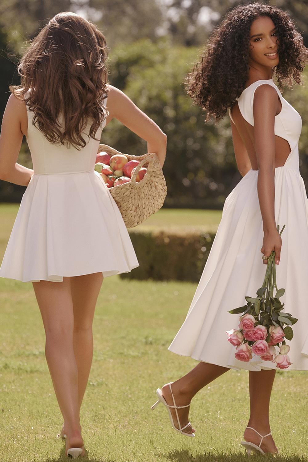 Cindy  white twill midi sundress Product Image