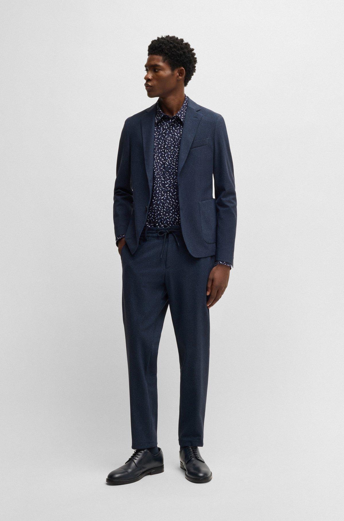 Slim-fit shirt in printed performance-stretch fabric Product Image