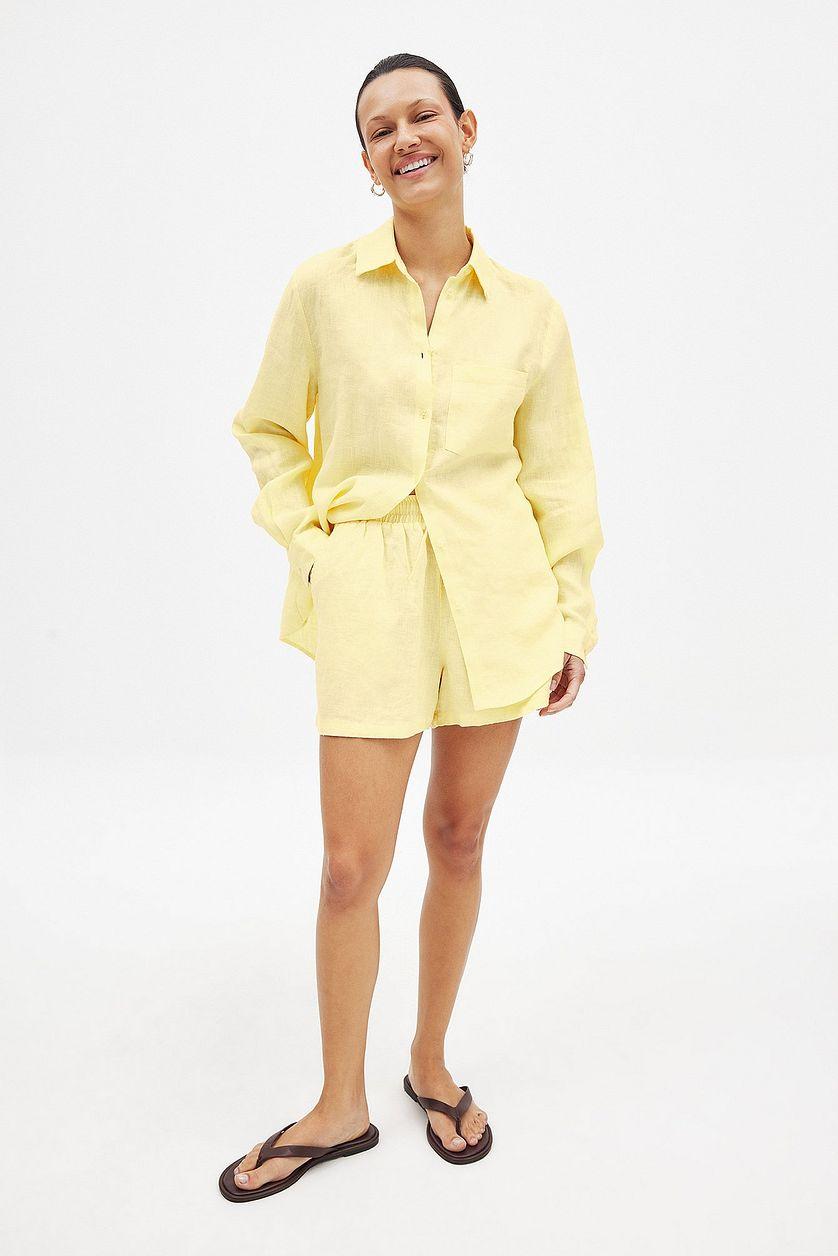 Elastic Linen Shorts Product Image