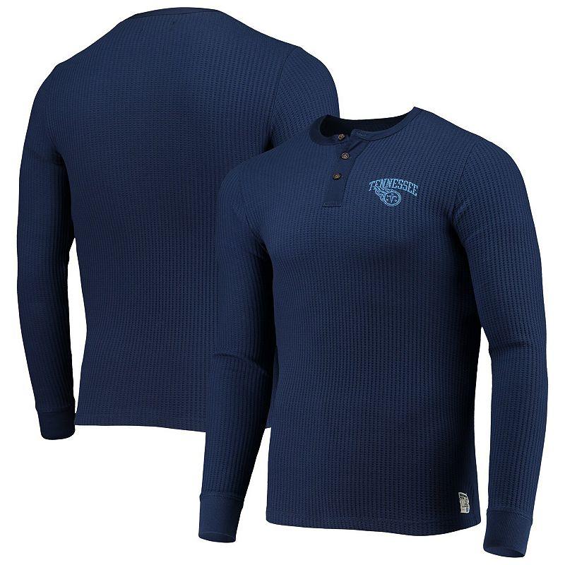 Men's Junk Food Navy Tennessee Titans Thermal Henley Long Sleeve T-Shirt, Size: Small, Blue Product Image