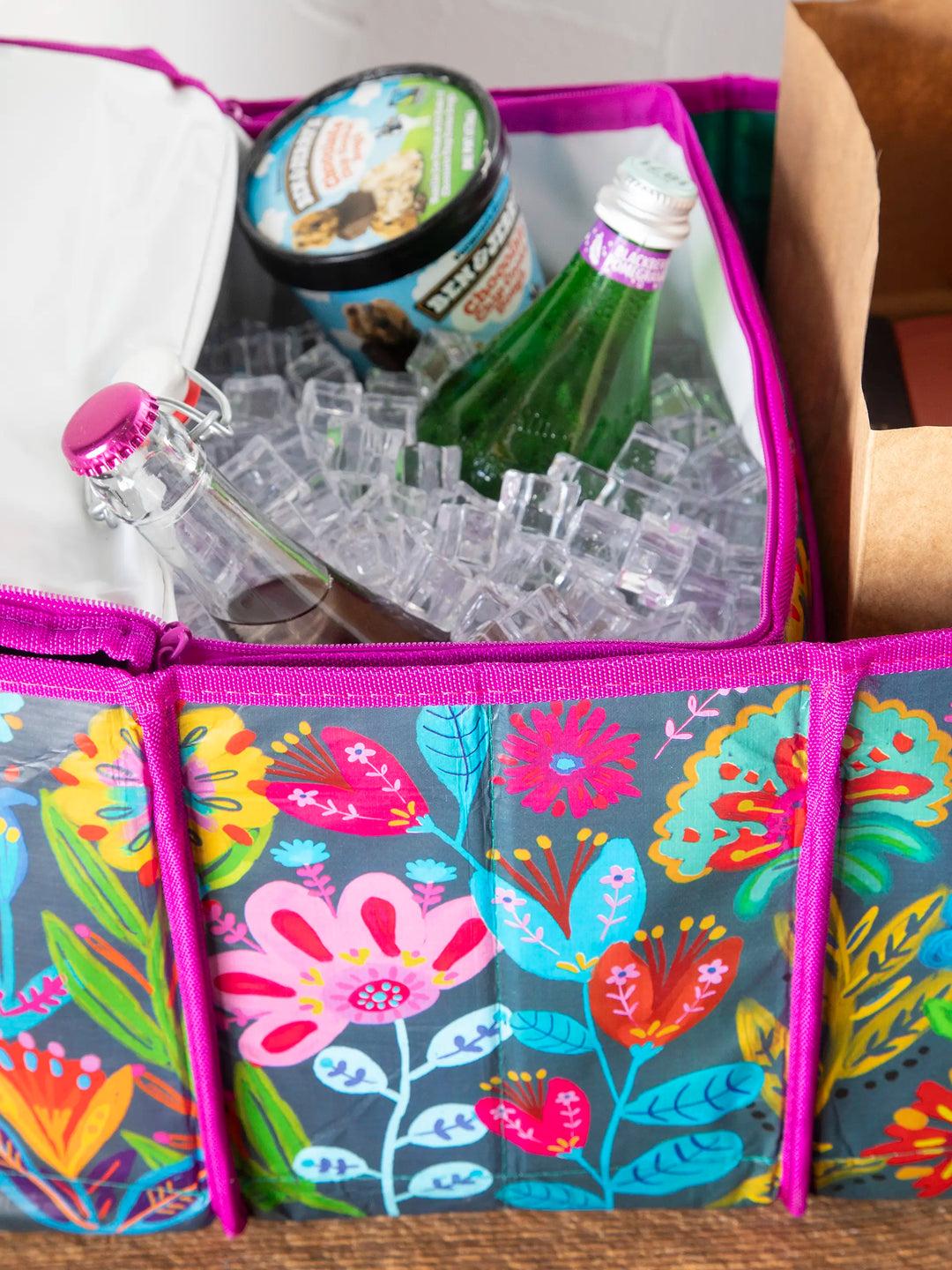 Car Trunk Organizer - Navy Folk Flower Product Image