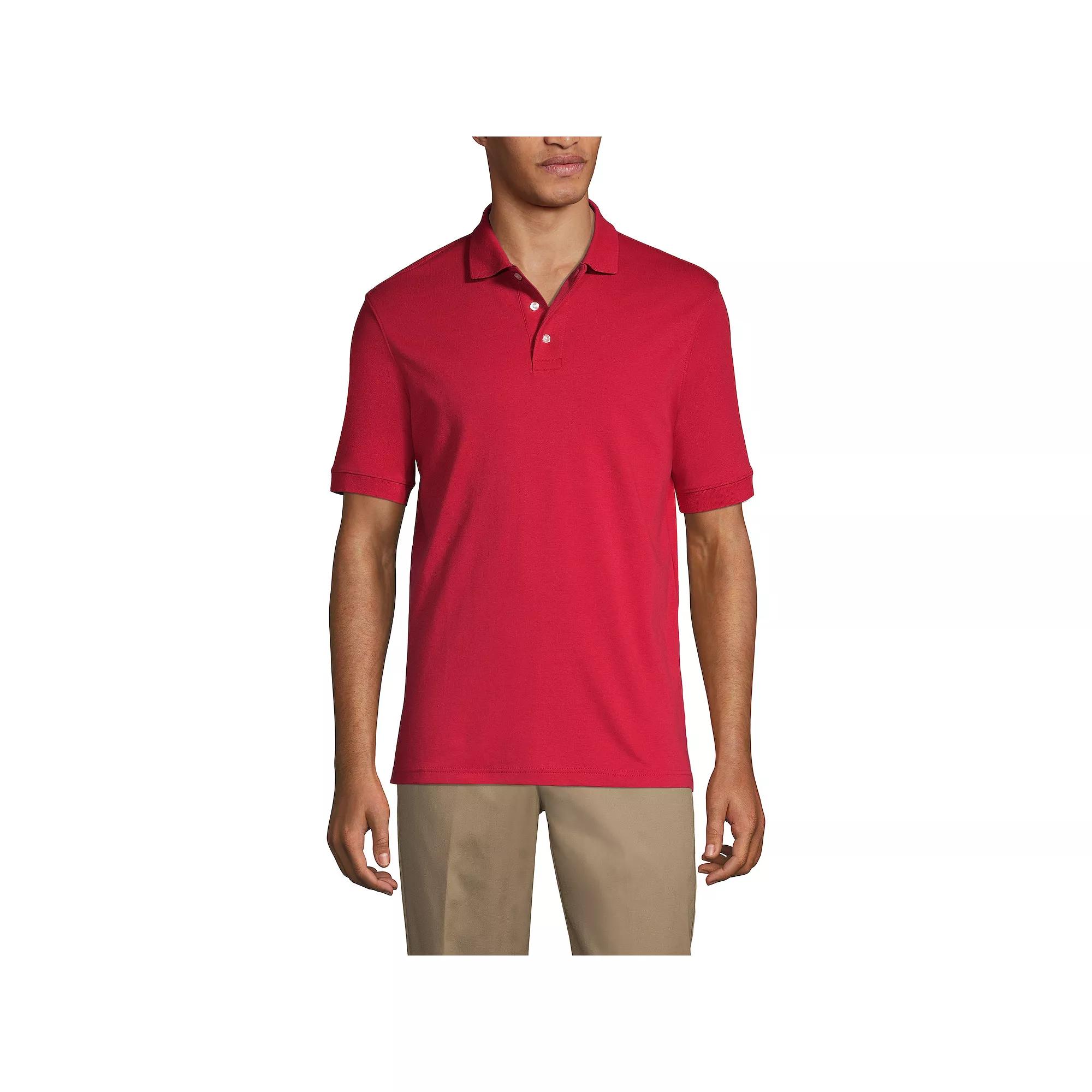 Men's Lands' End Short Sleeve Interlock Polo Shirt,  Product Image
