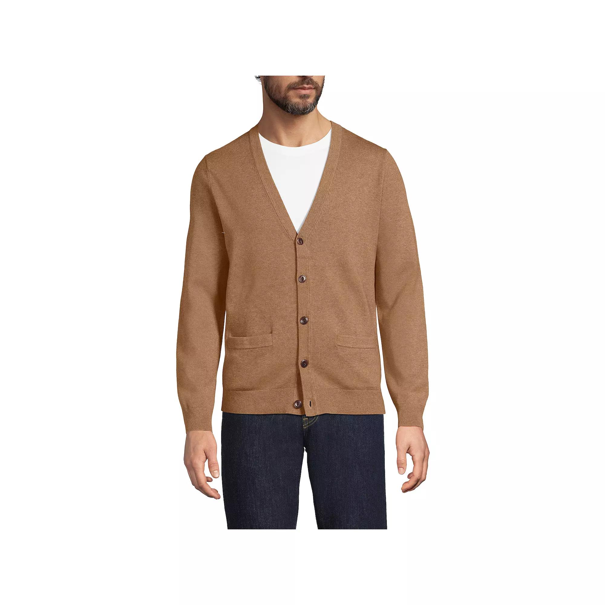 Big & Tall Lands' End Cotton Cardigan, Men's,  Product Image