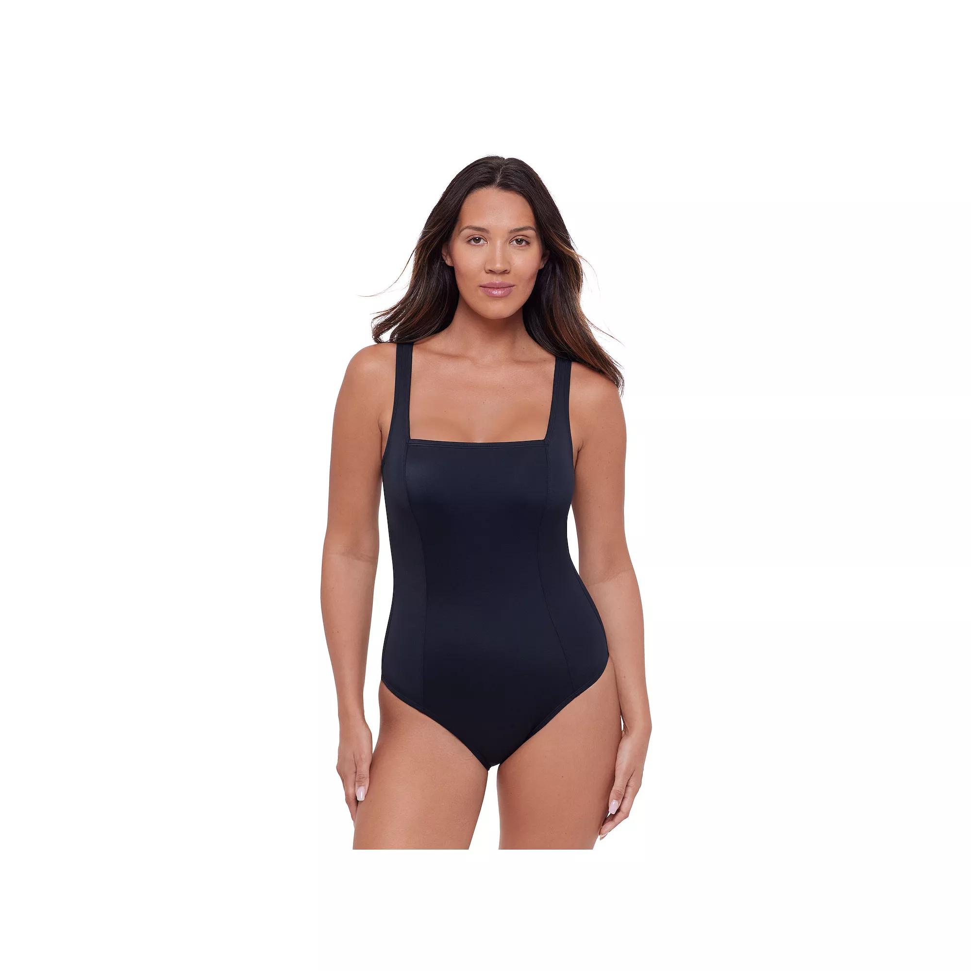 Women’s S3 Swim Shaping Square Neck Lace-Up One-Piece, Women's,  Product Image