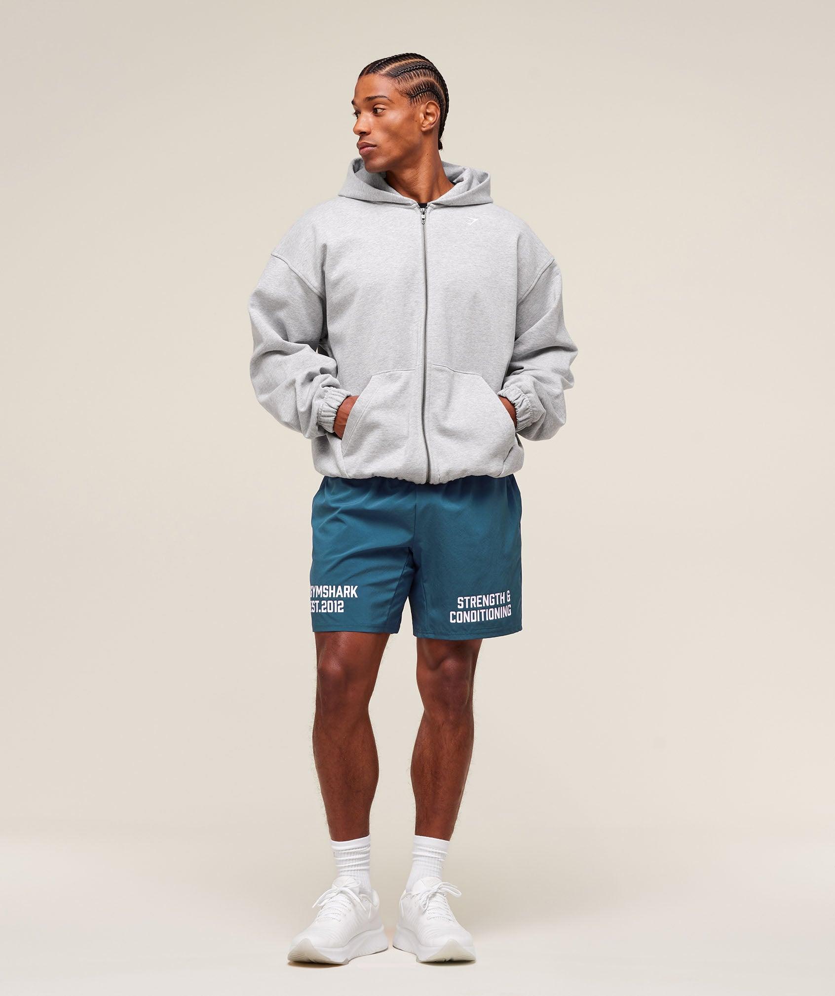 Gymshark S&C Graphic 7" Shorts - Success Blue Male Product Image