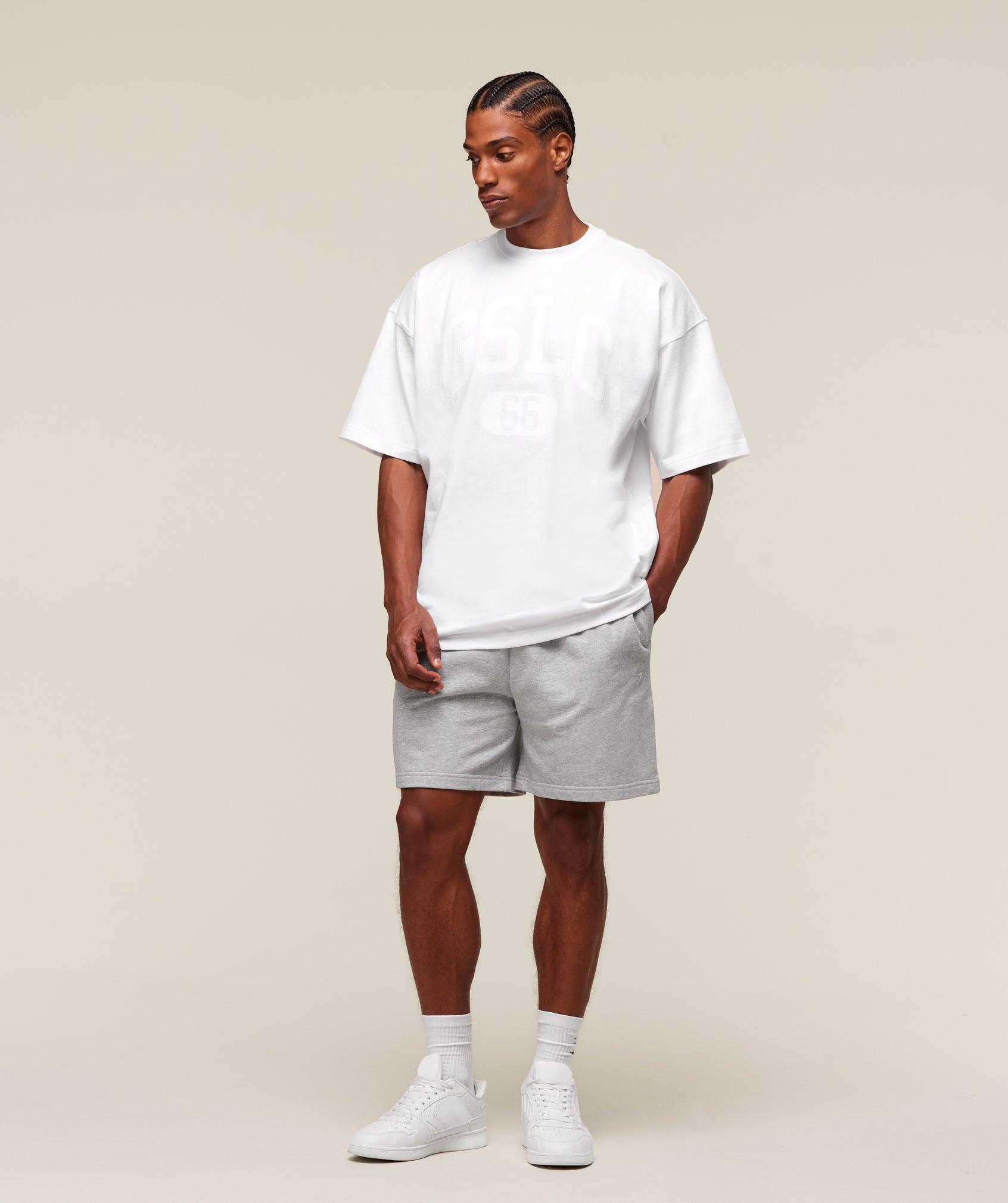 Gymshark Rest Day Essentials Shorts - Light Grey Core Marl Male Product Image