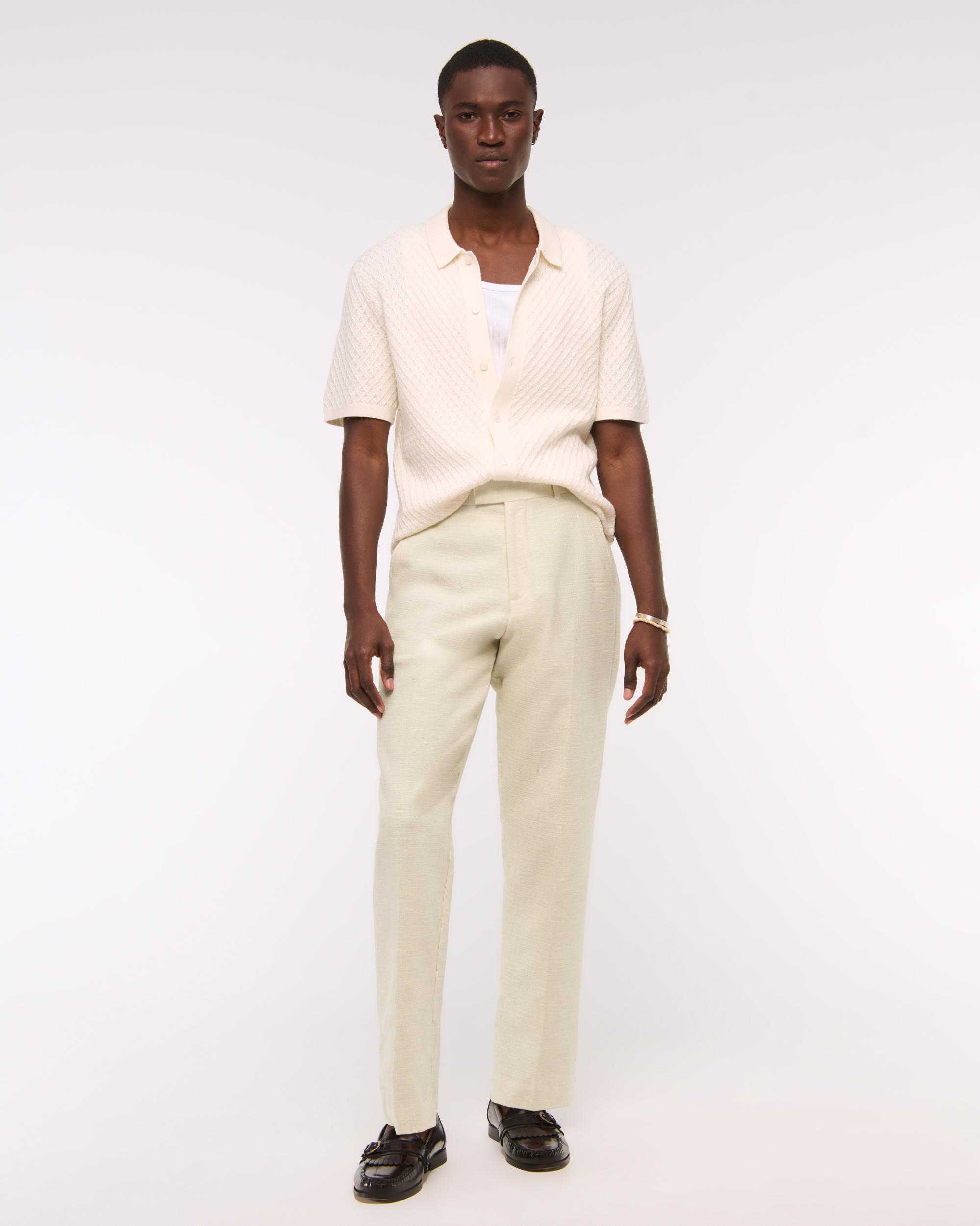 The A&F Collins Cotton-Texture Suit Pant Product Image