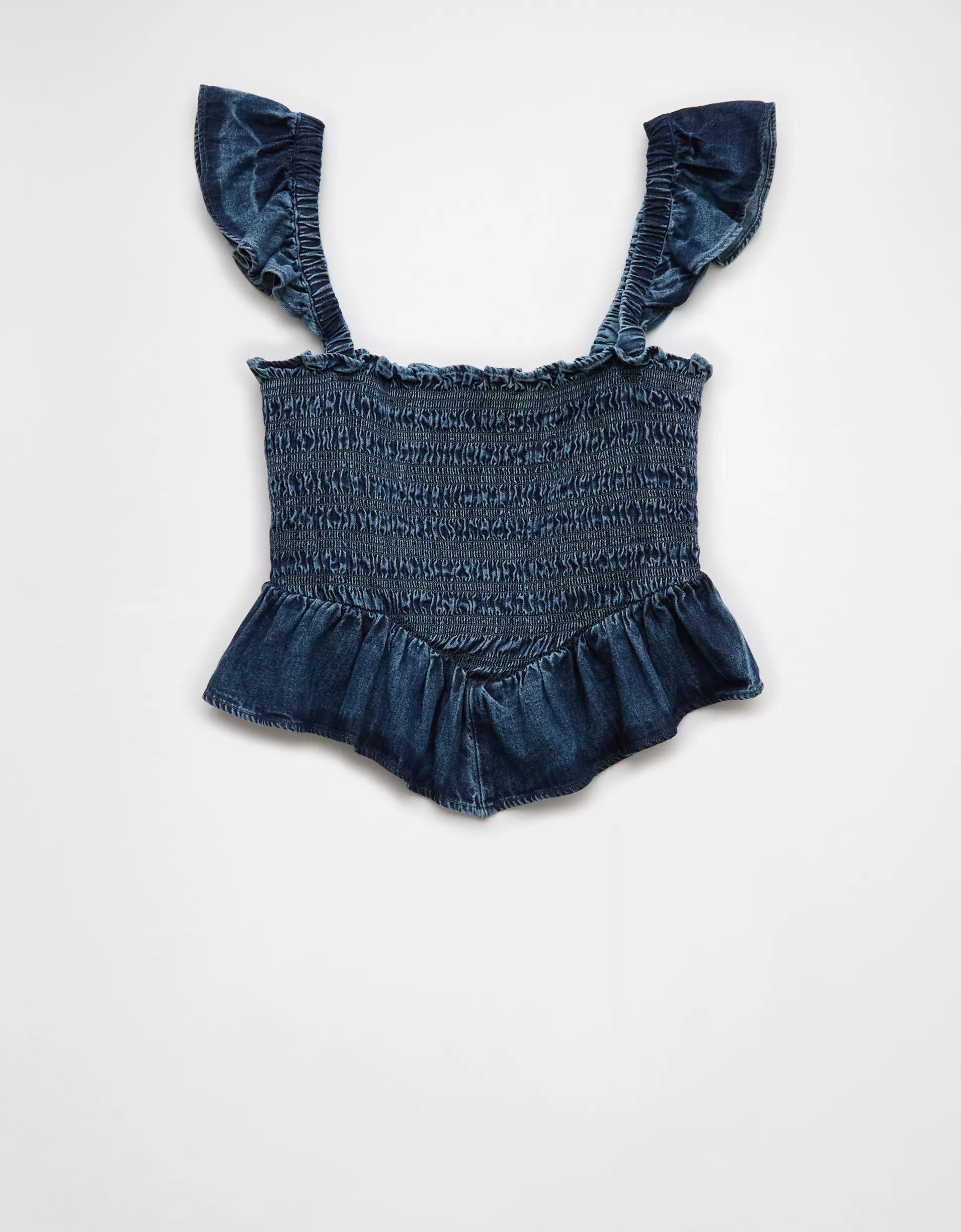 AE Bella Smocked Crop Top Product Image