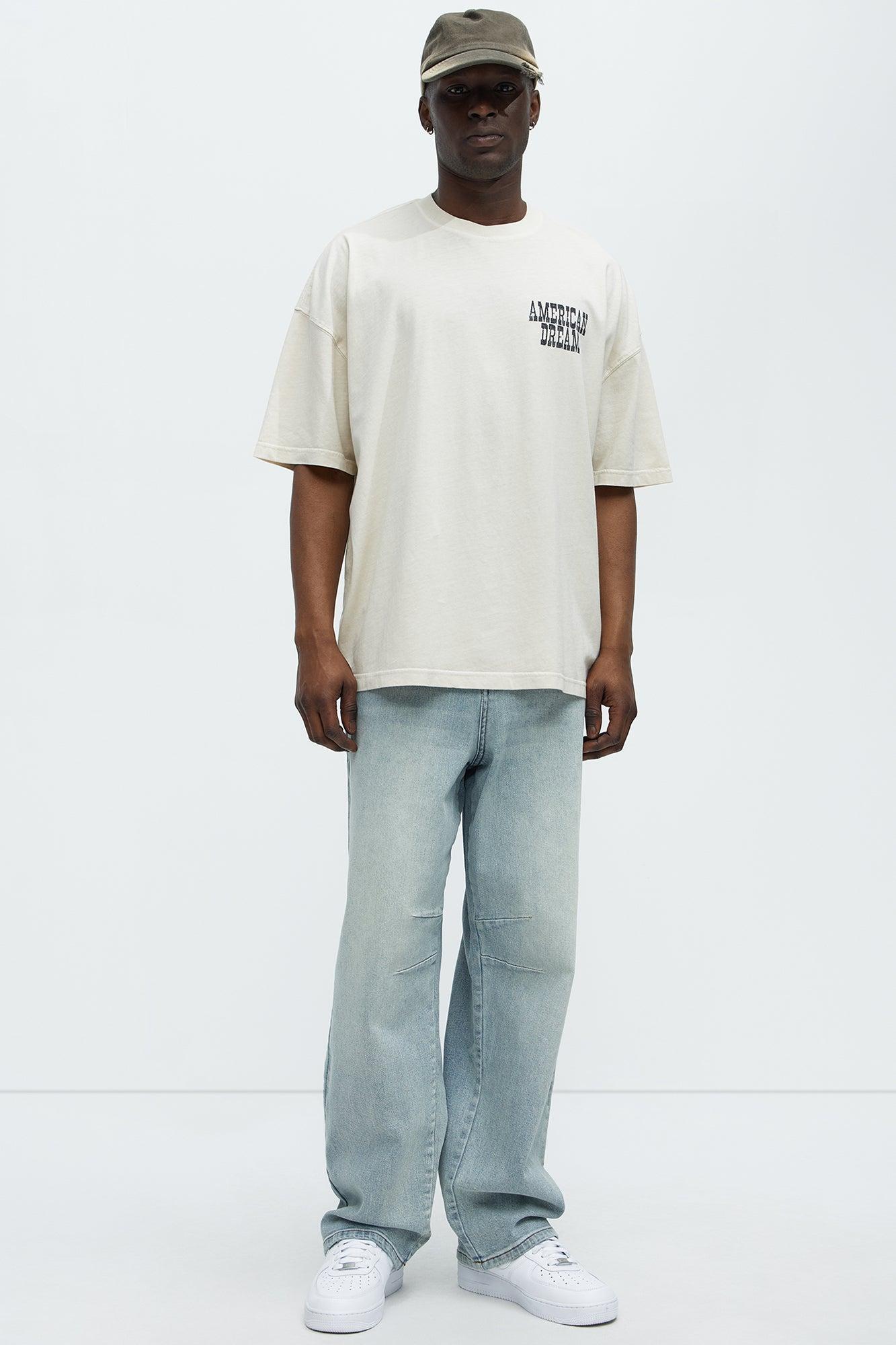 American Dream Oversized Short Sleeve Tee - Cream Product Image