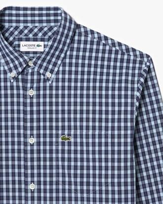 Regular Fit Plaid Poplin Shirt Product Image