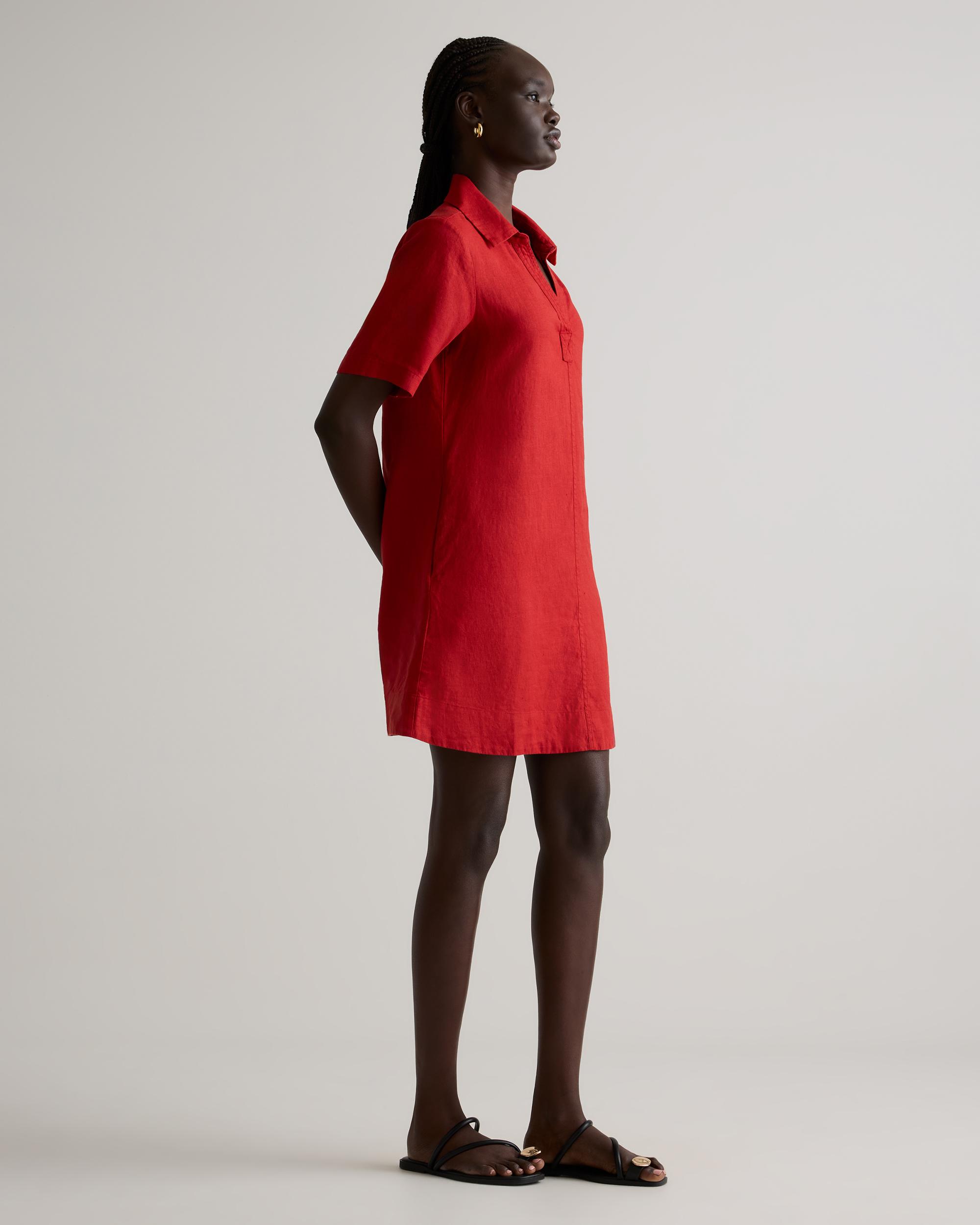 Quince | Women's 100% European Linen Popover Mini Dress Product Image