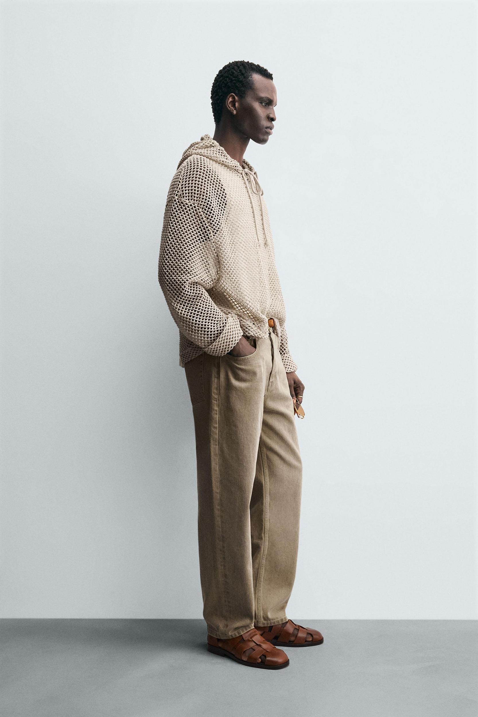 CROCHET TEXTURED SWEATSHIRT Product Image