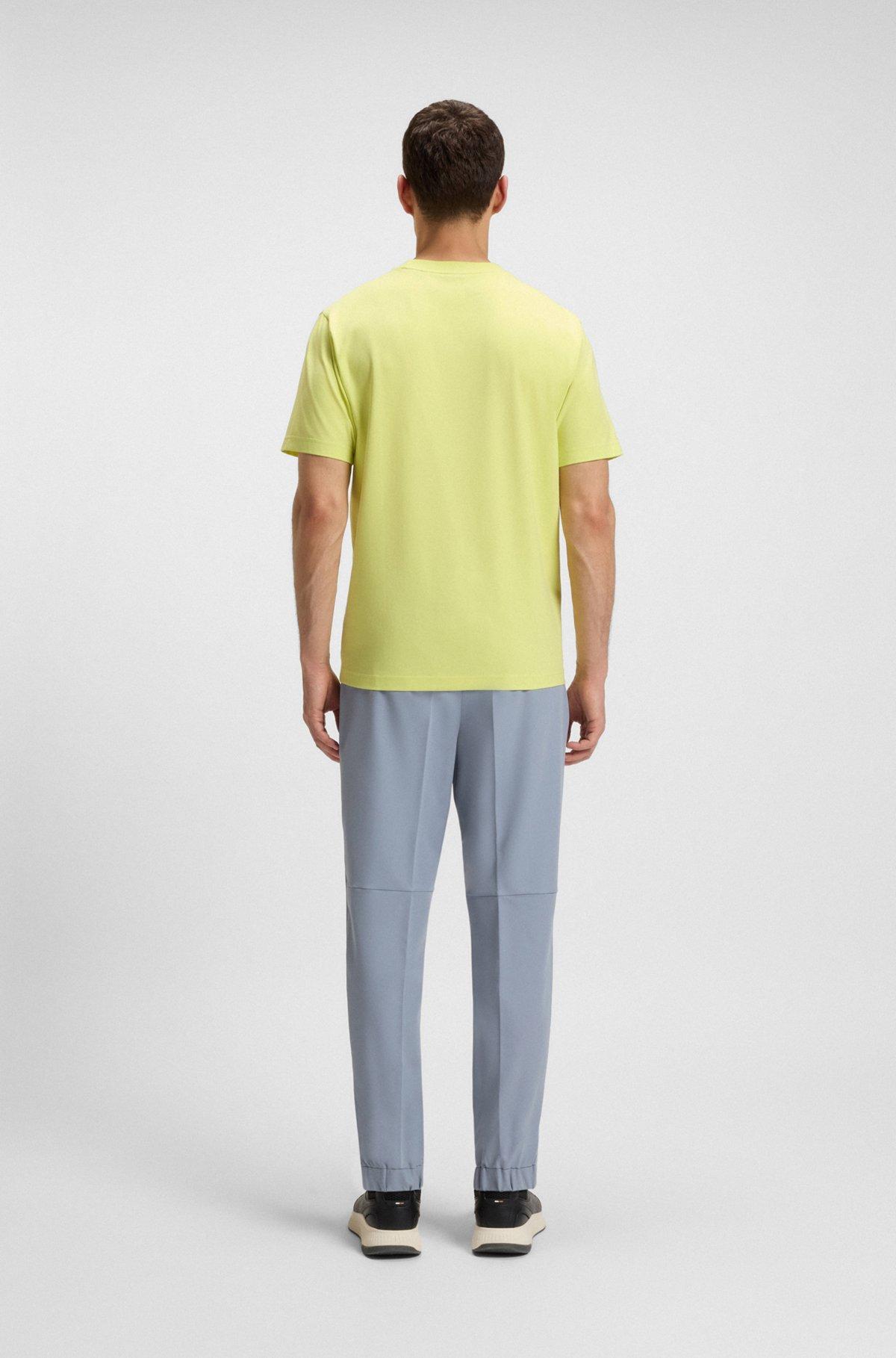 Stretch-cotton T-shirt with geometric print Product Image