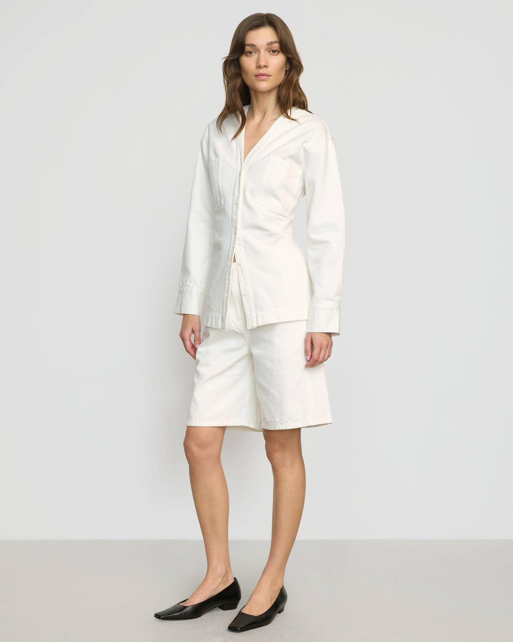 Emmett Structured-Sleeve Denim Jacket Product Image