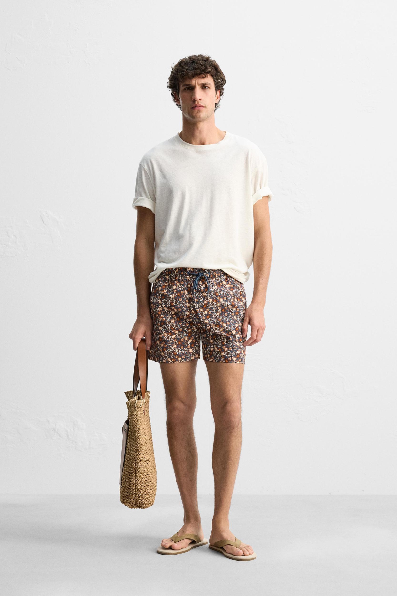 FLORAL PRINT MID-LENGTH SWIMSUIT Product Image