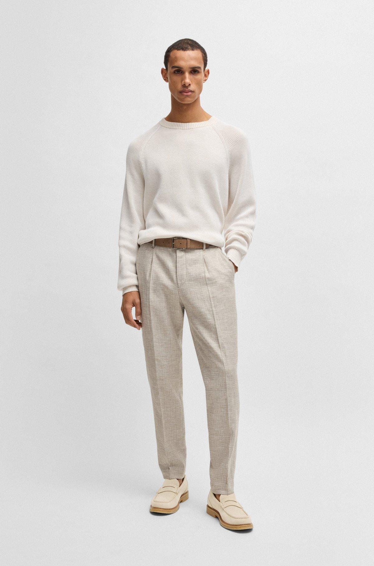 BOSS - Suede moccasins with crepe outsole - White Product Image