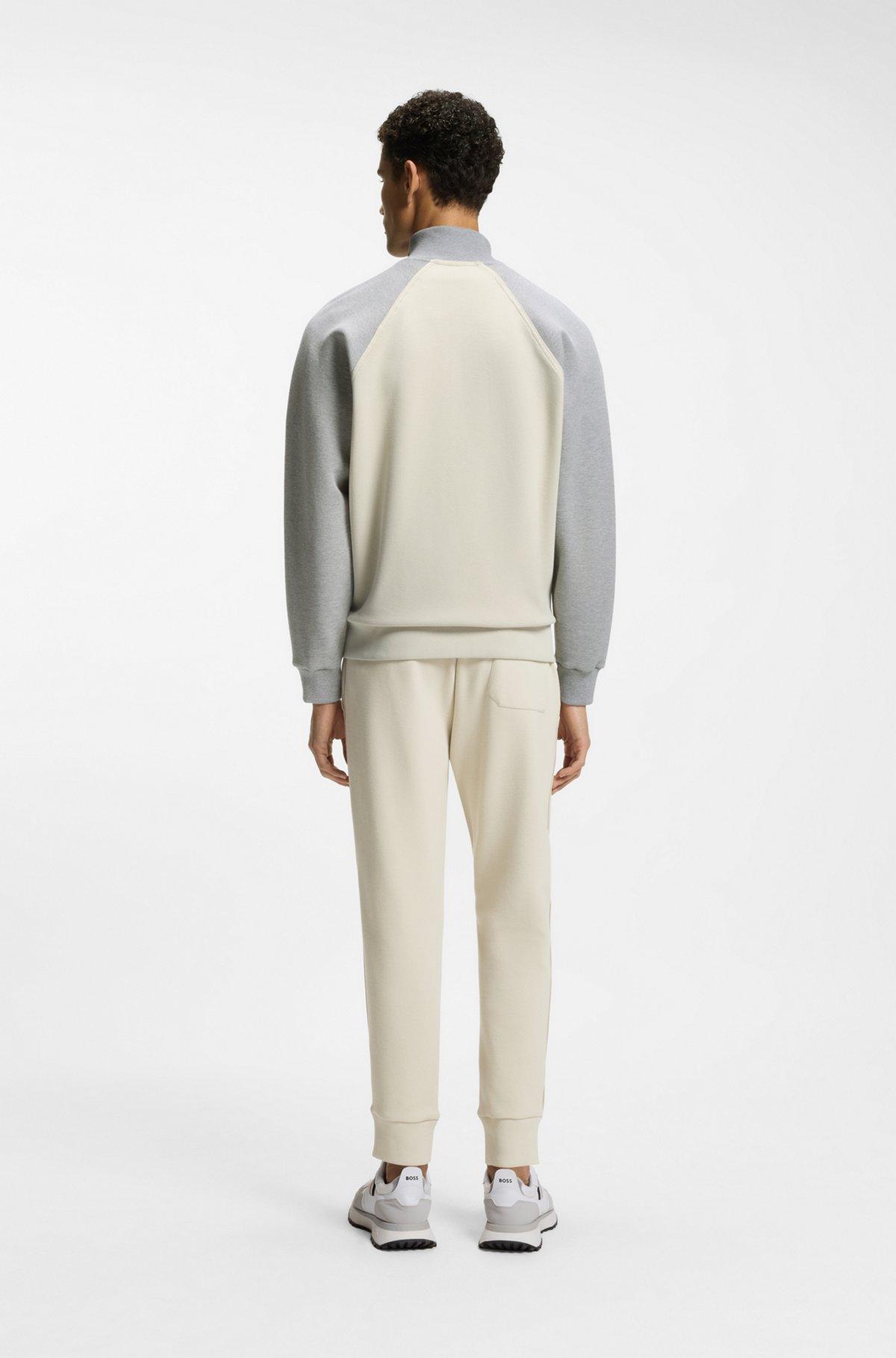 Contrast-piping sweatshirt in a cotton blend Product Image
