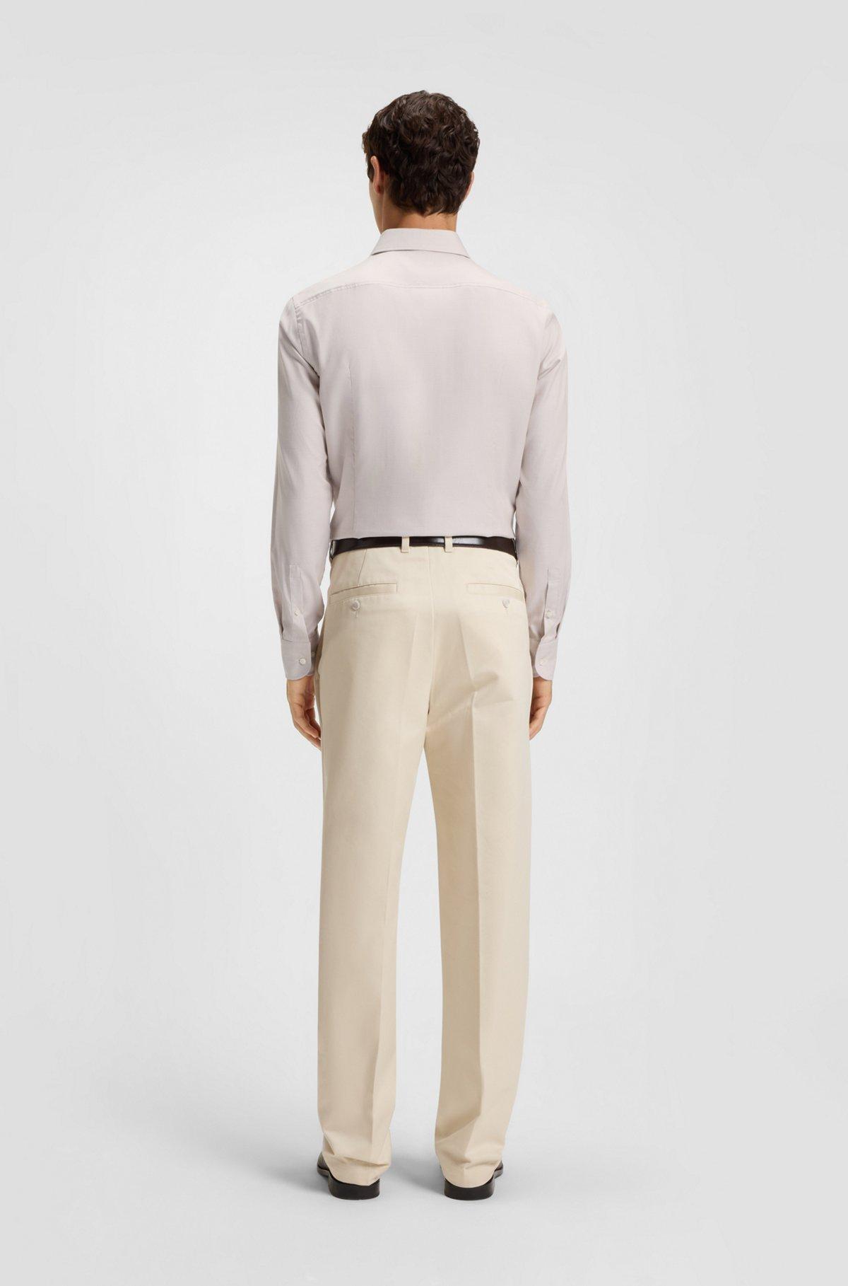 Slim-fit shirt in a structured cotton blend Product Image