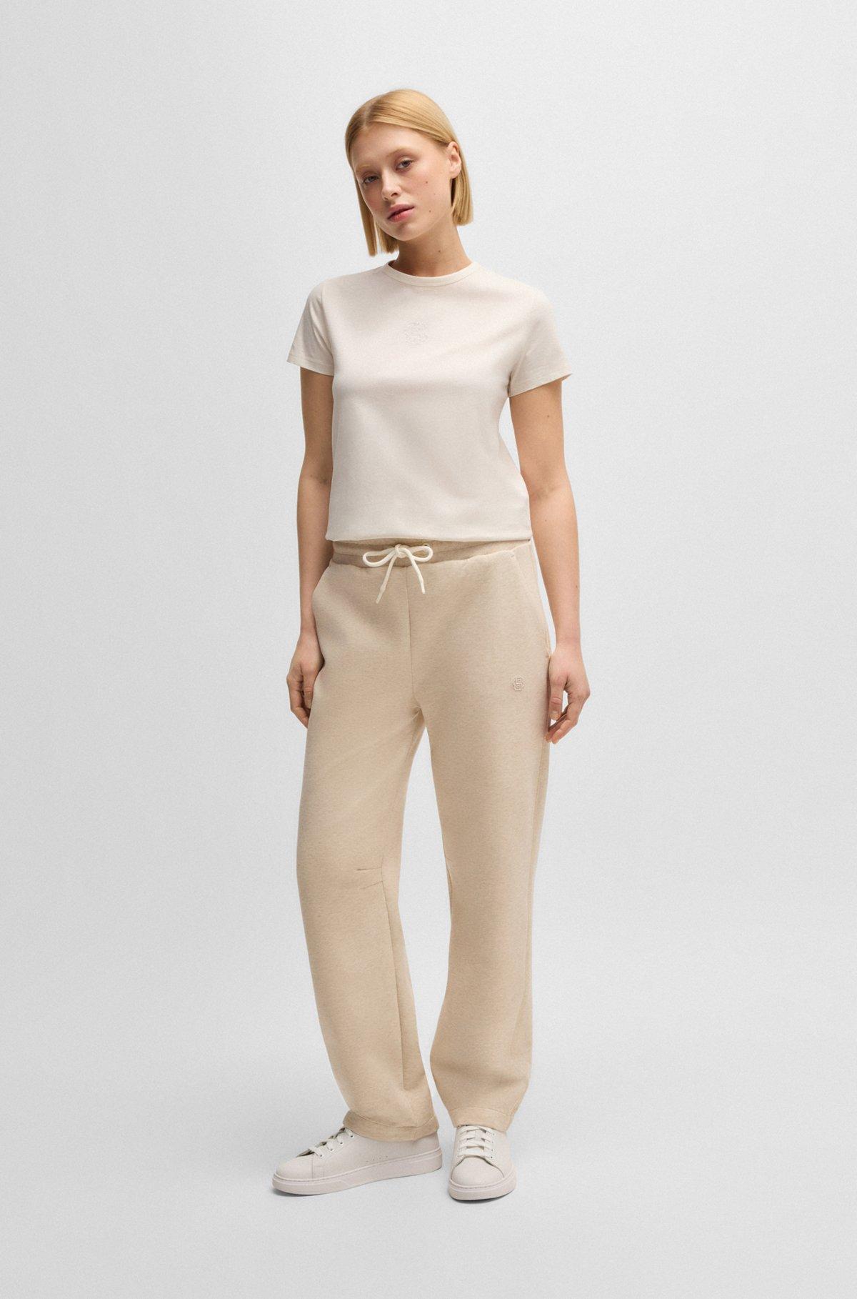 BOSS - Leather trainers with suede backtab - White Product Image