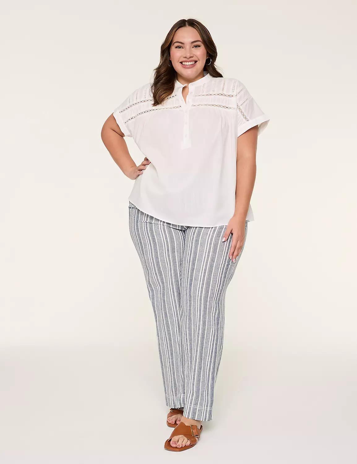 Swing Trim-Detail Popover Blouse Product Image