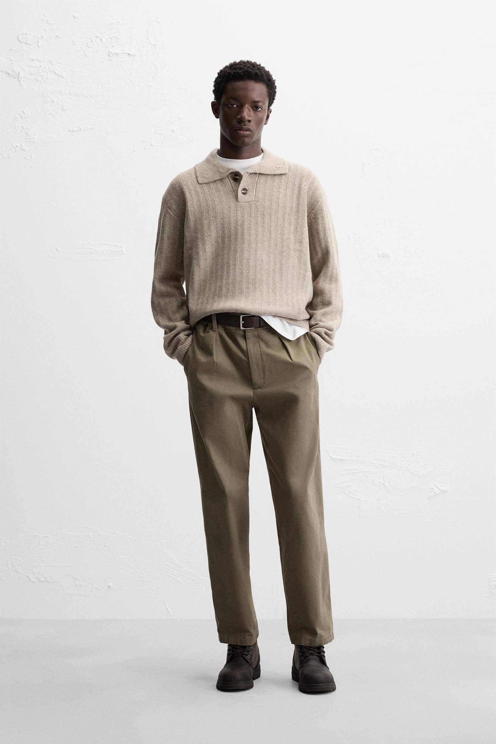 RIBBED KNIT POLO Product Image