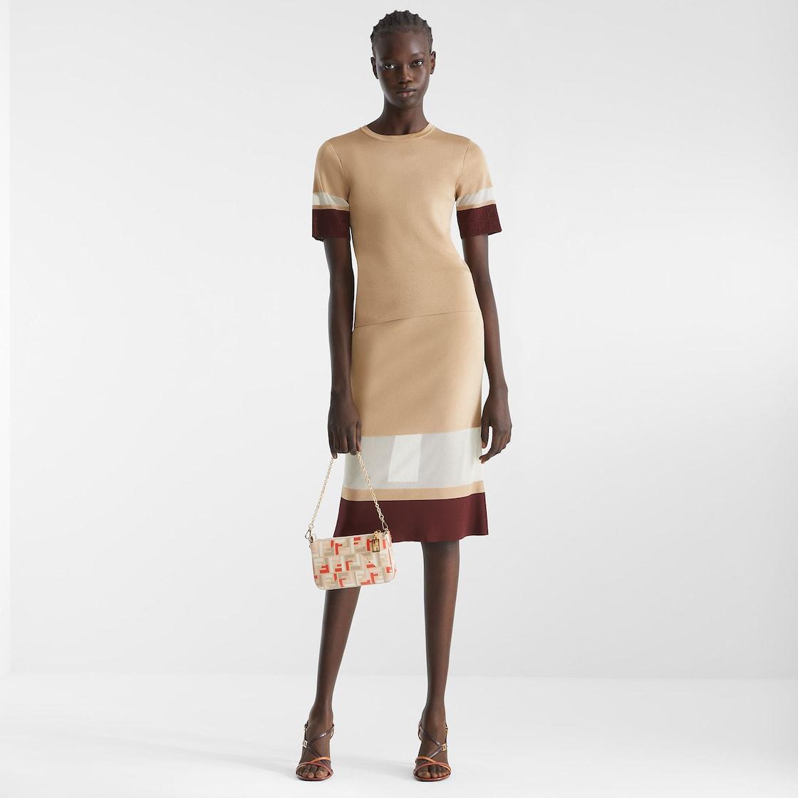 SkirtDark beige viscose skirt Product Image