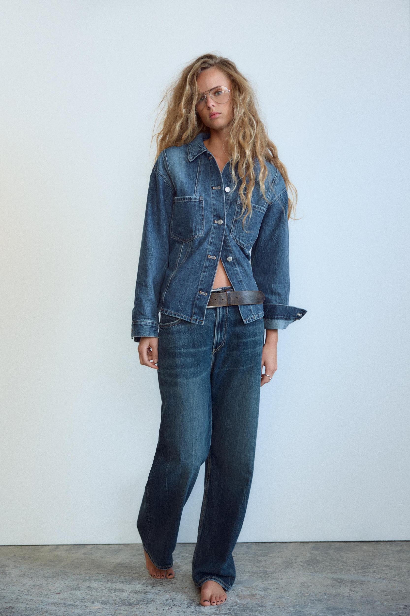 RELAXED OVERSIZE HIGH-WAISTED JEANS Product Image