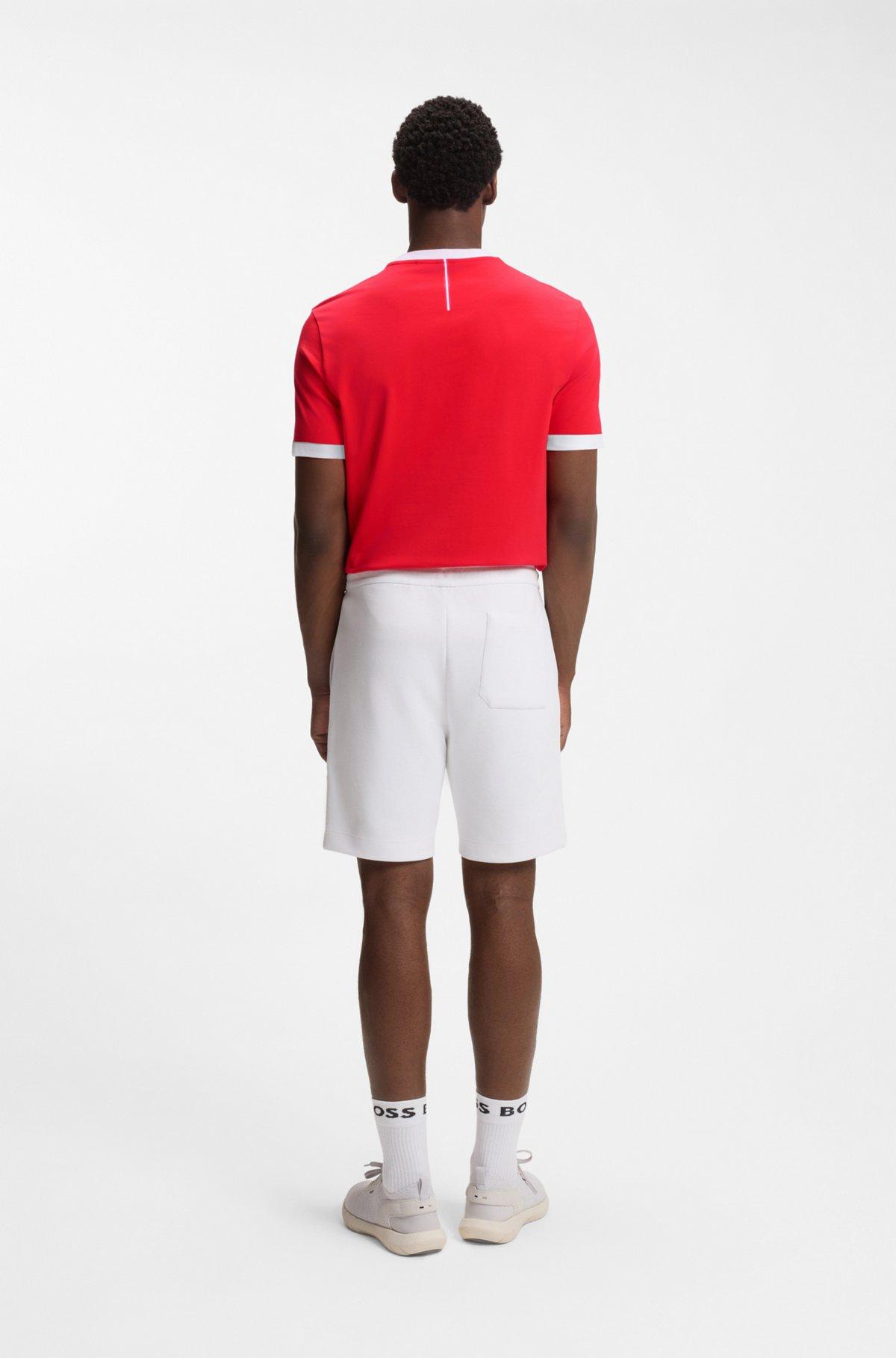 Stretch-cotton T-shirt with country flag and logo Product Image