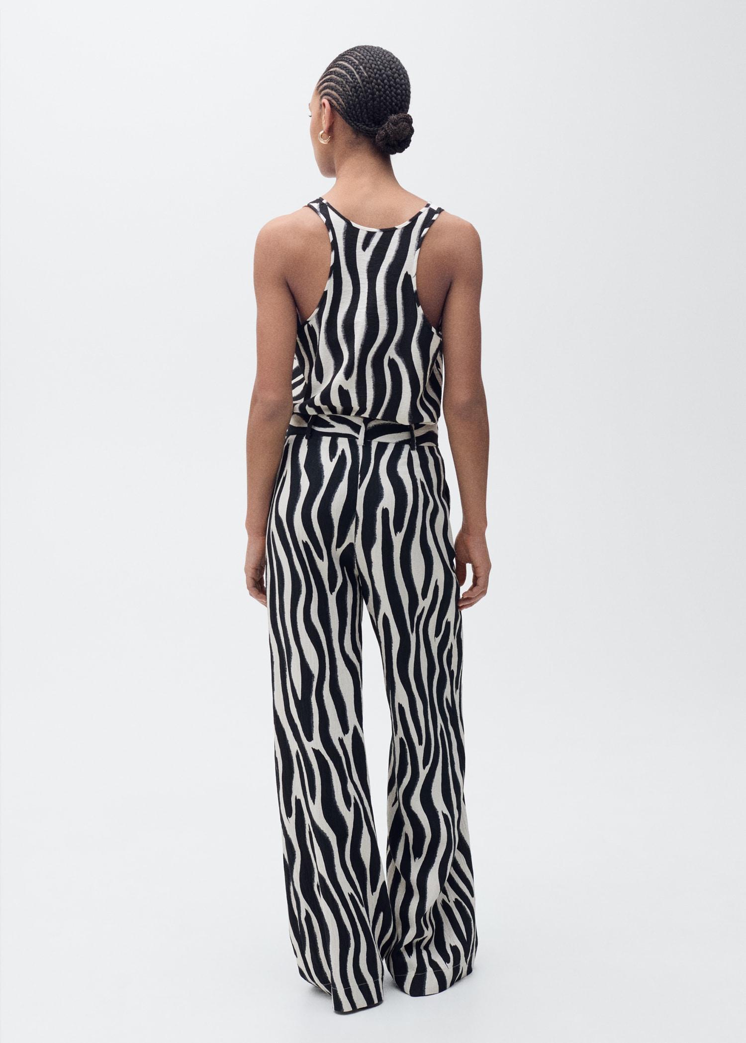Zebra-print strappy top - Women | MANGO USA Product Image