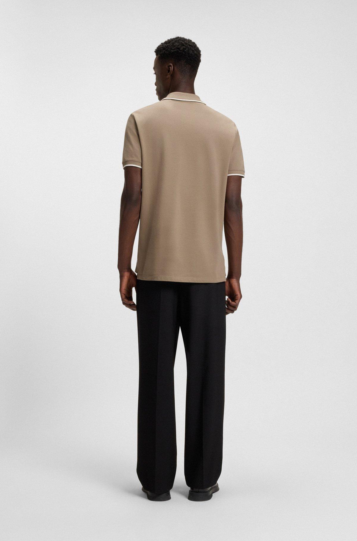 Stretch-cotton slim-fit polo shirt with printed logo Product Image