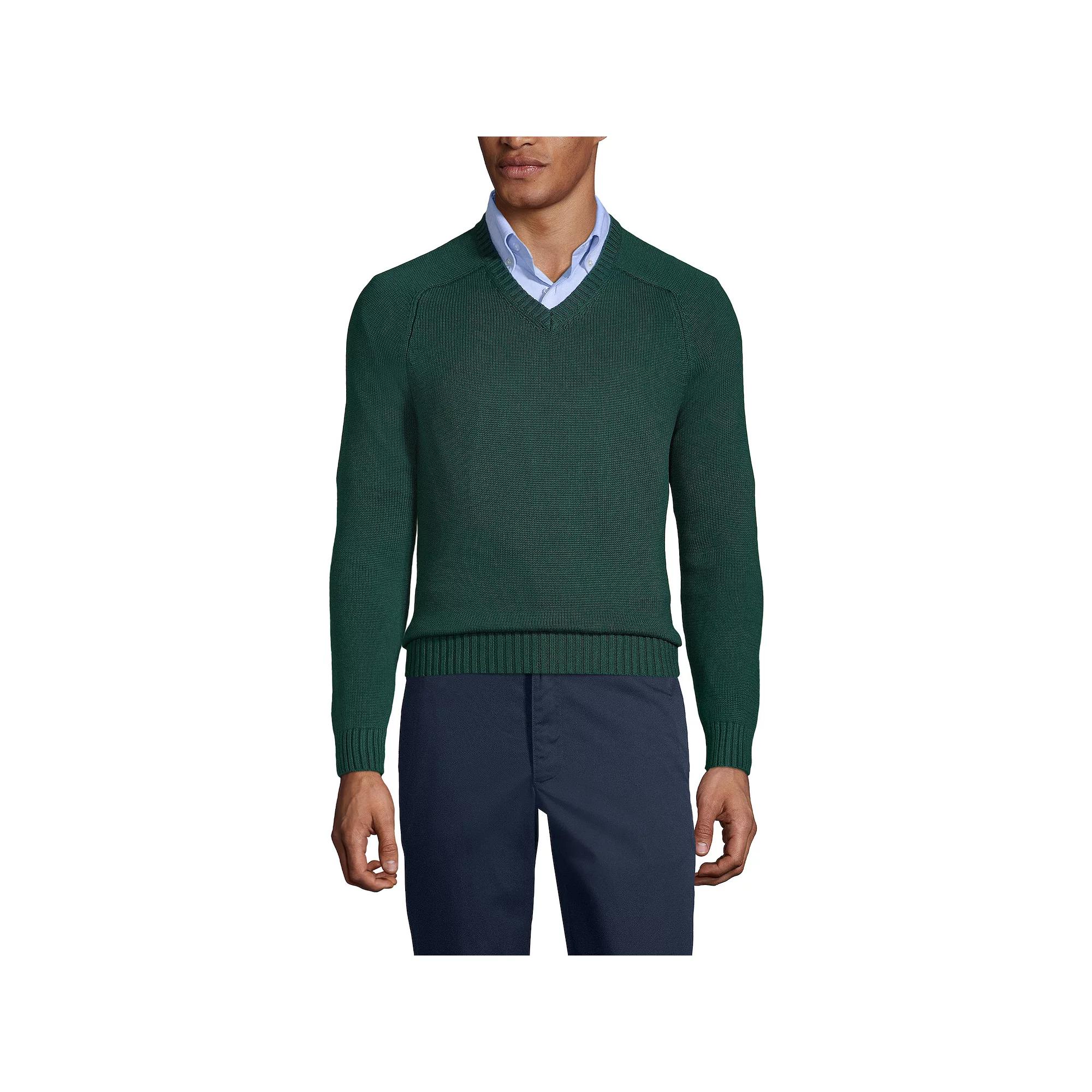 Mens' Lands' End School Uniform V-Neck Sweater, Men's,  Product Image